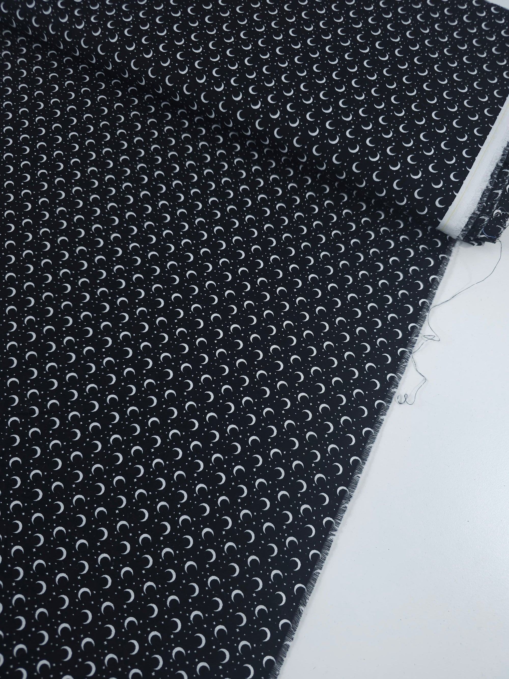 Black/White Mini Crescent Moon 100% Cotton