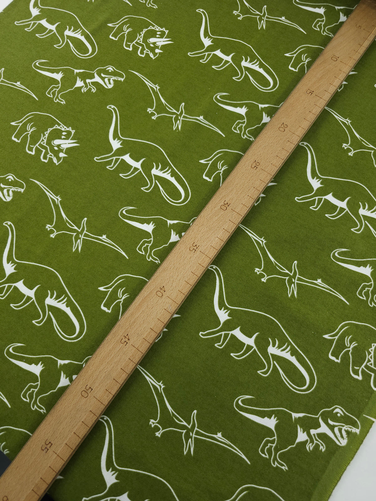 Olive Green Dino Lightweight Flannel Cotton