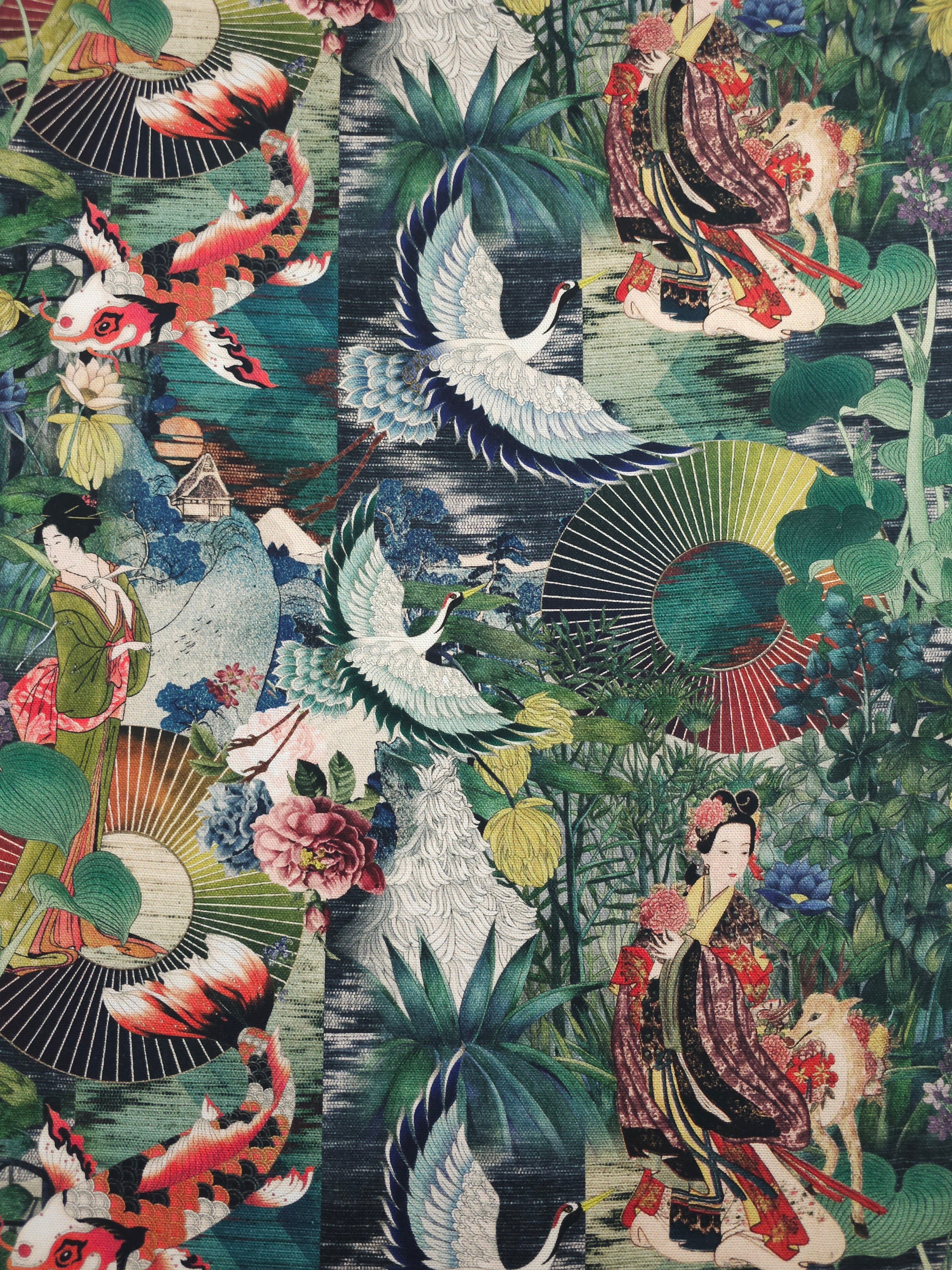 Oriental Garden Lightweight Canvas Cotton