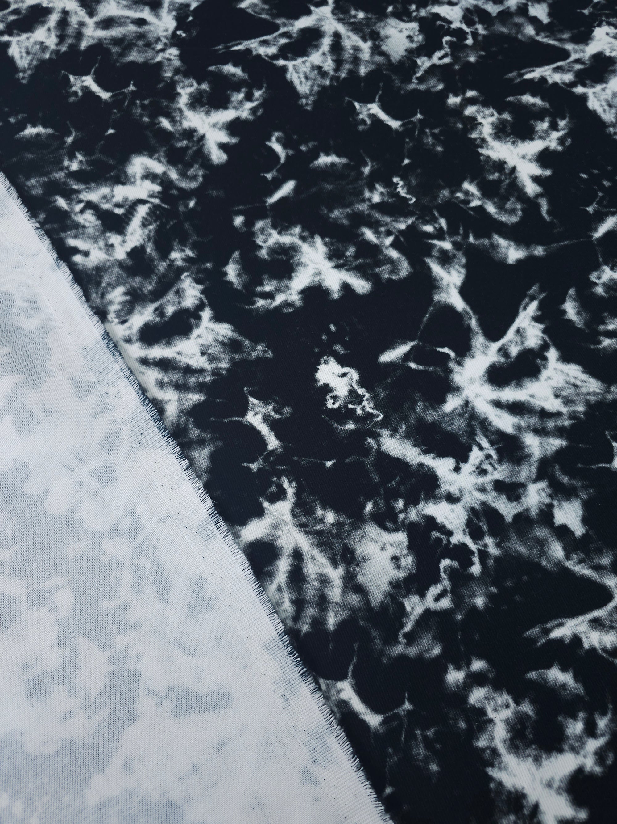 Black/White Smokey Marble Denim