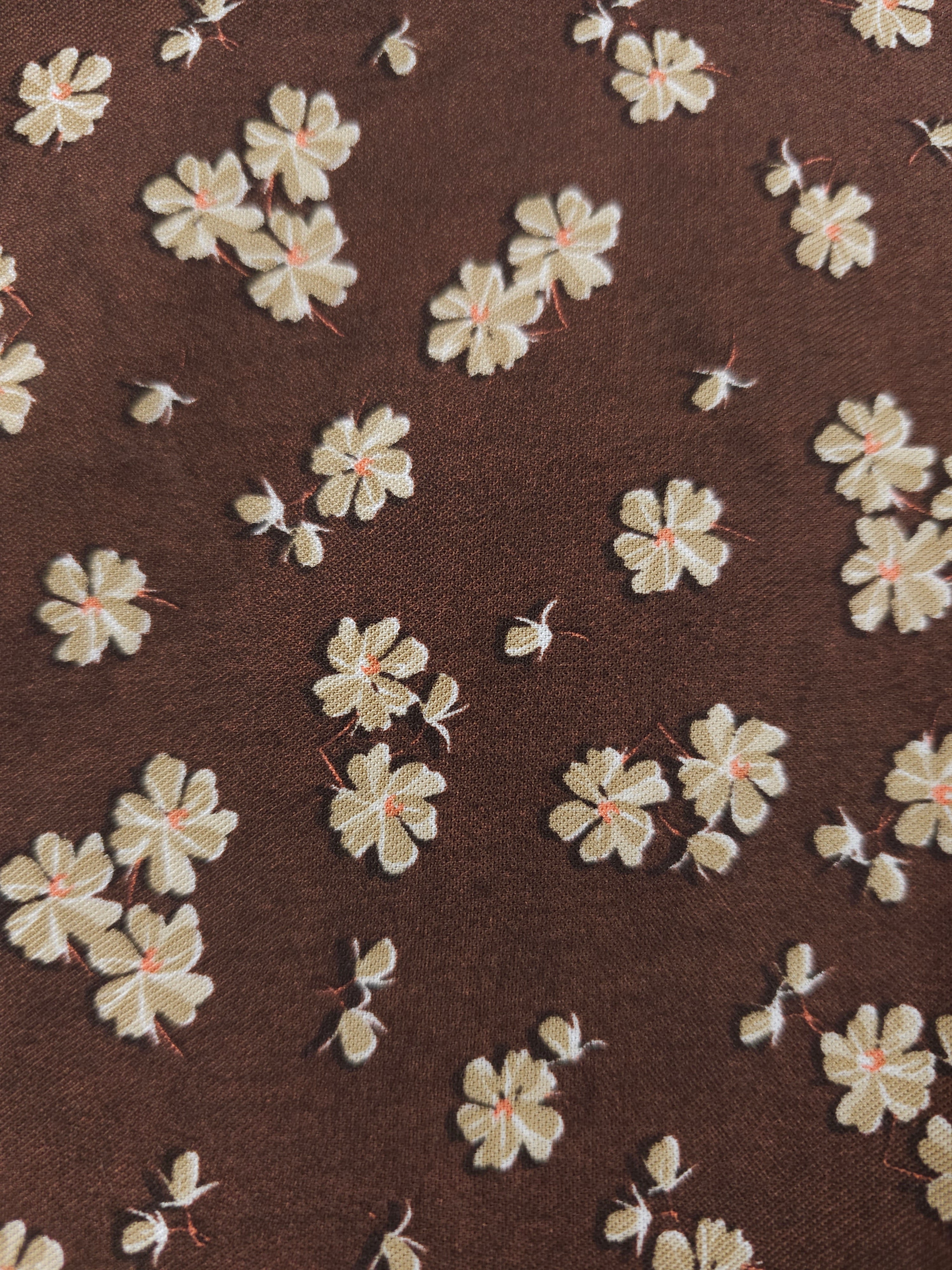 Little brown flower Viscose- 2.2m piece