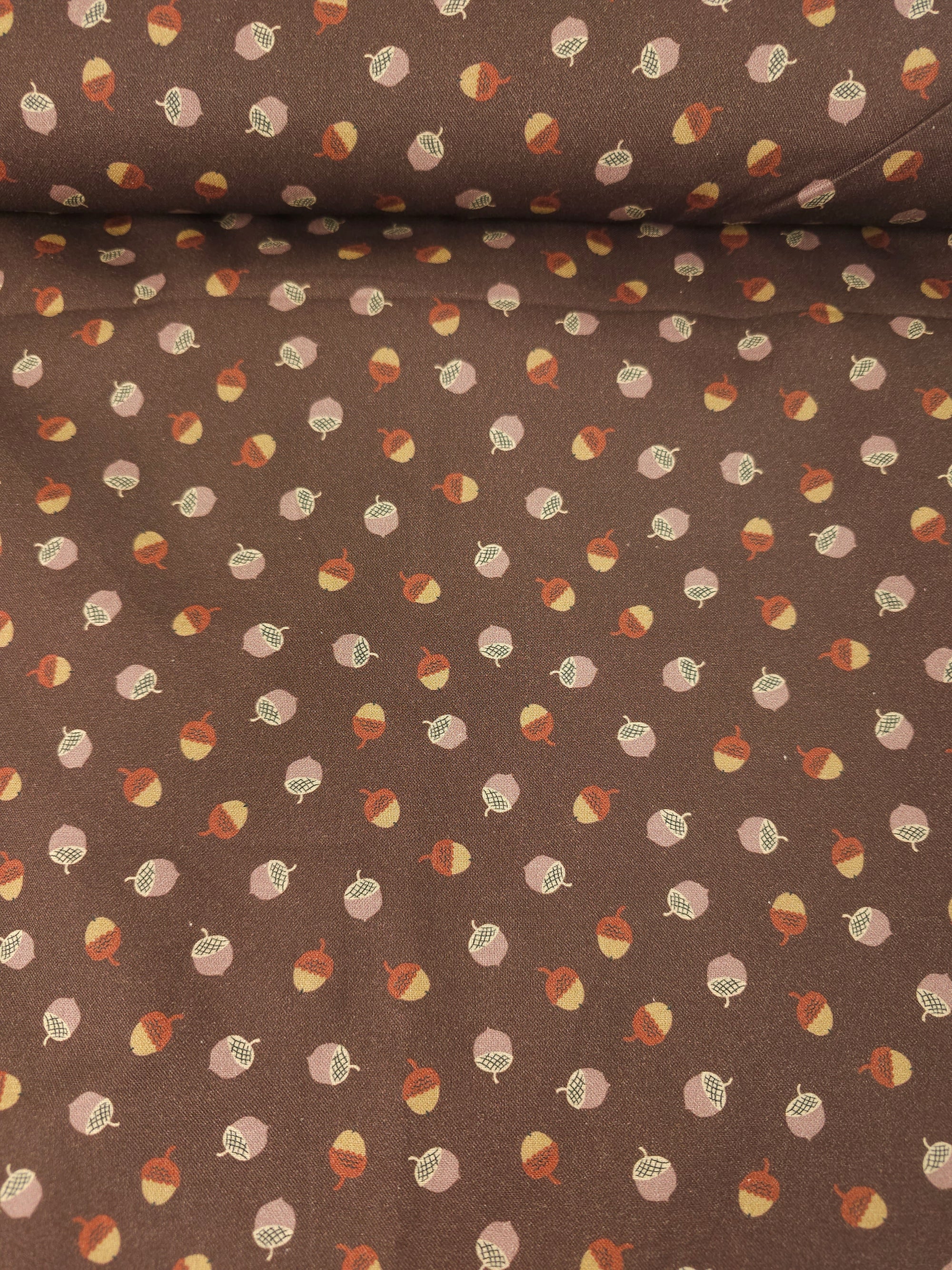 Brown Acorn Party 100% Cotton
