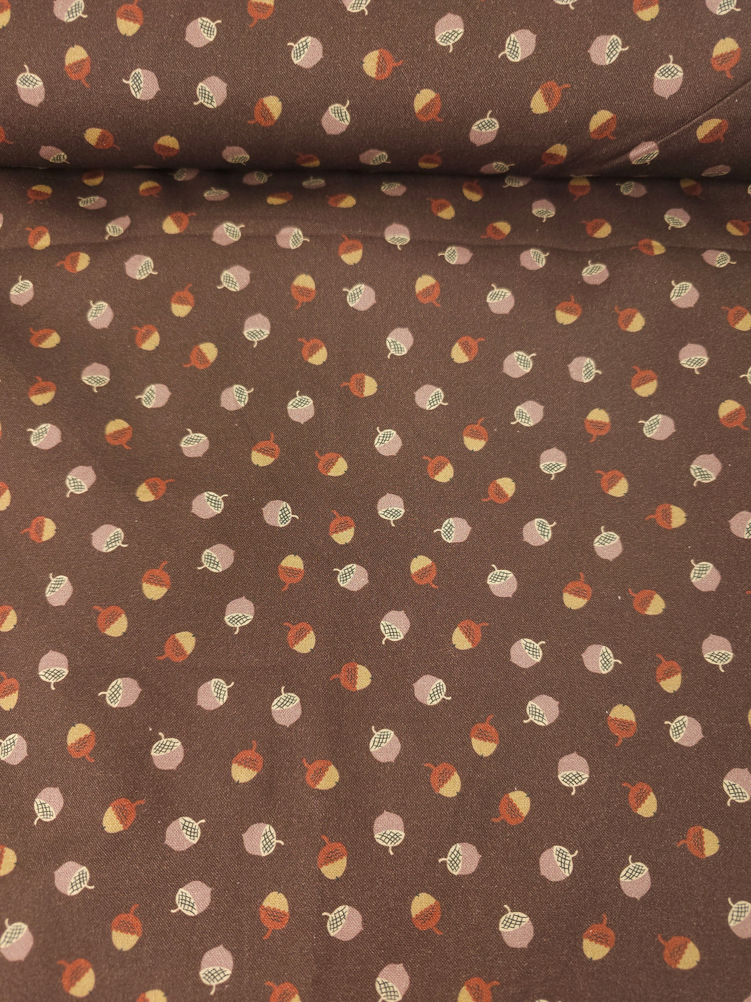 Brown Acorn Party 100% Cotton