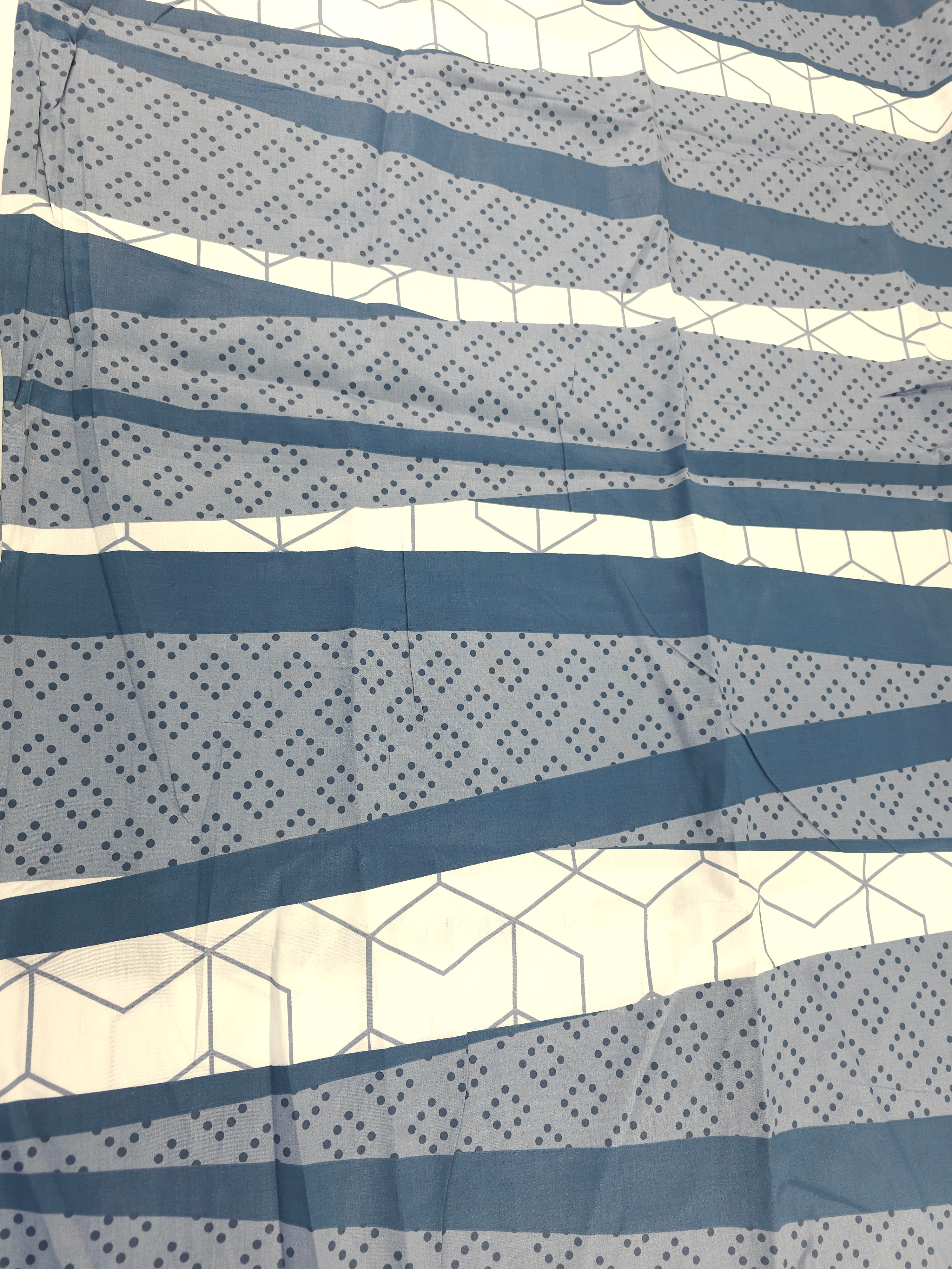 Blue patterned Cotton sateen- 1m piece