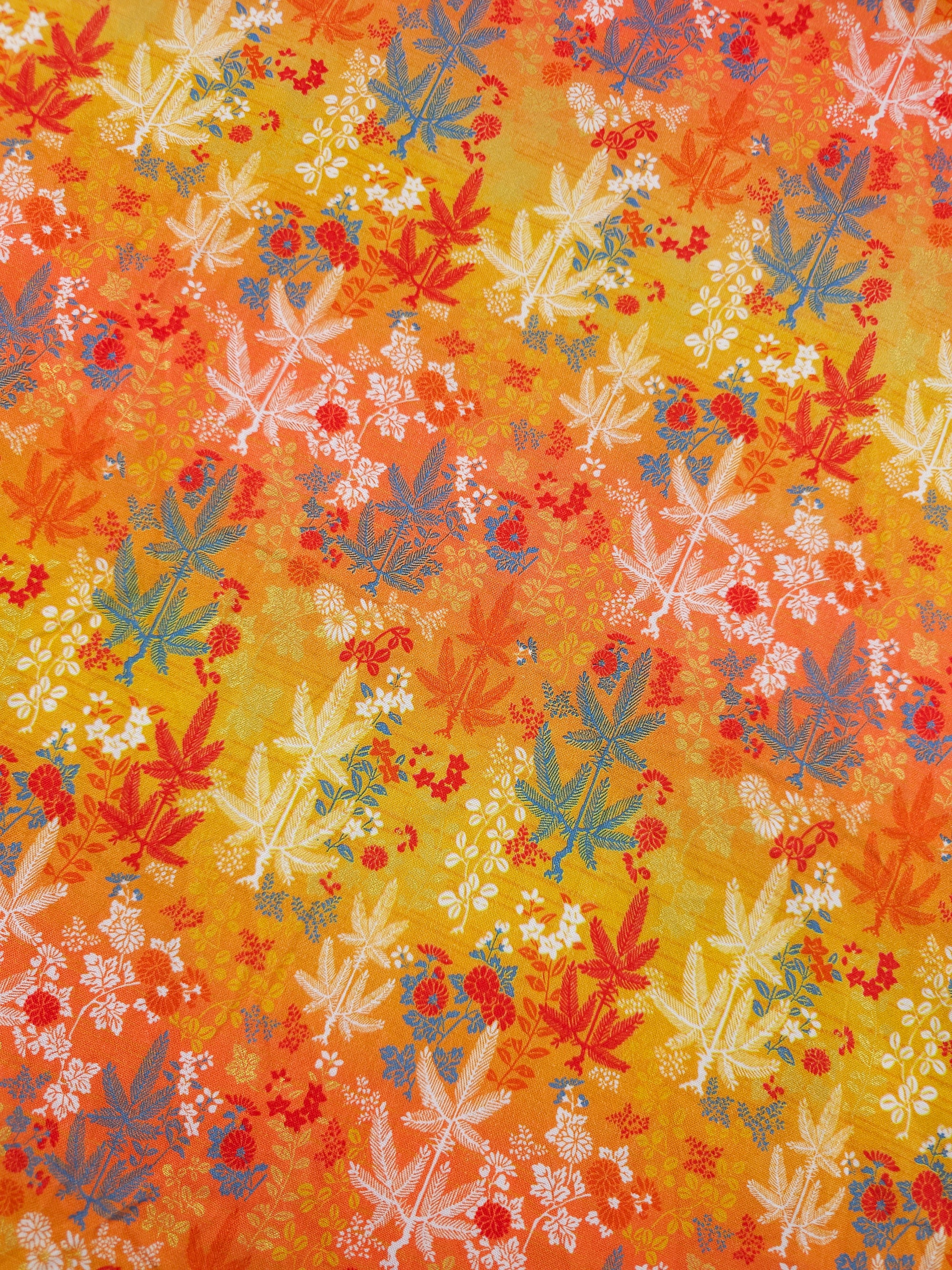 Orange Serenity Leaf 100% Cotton