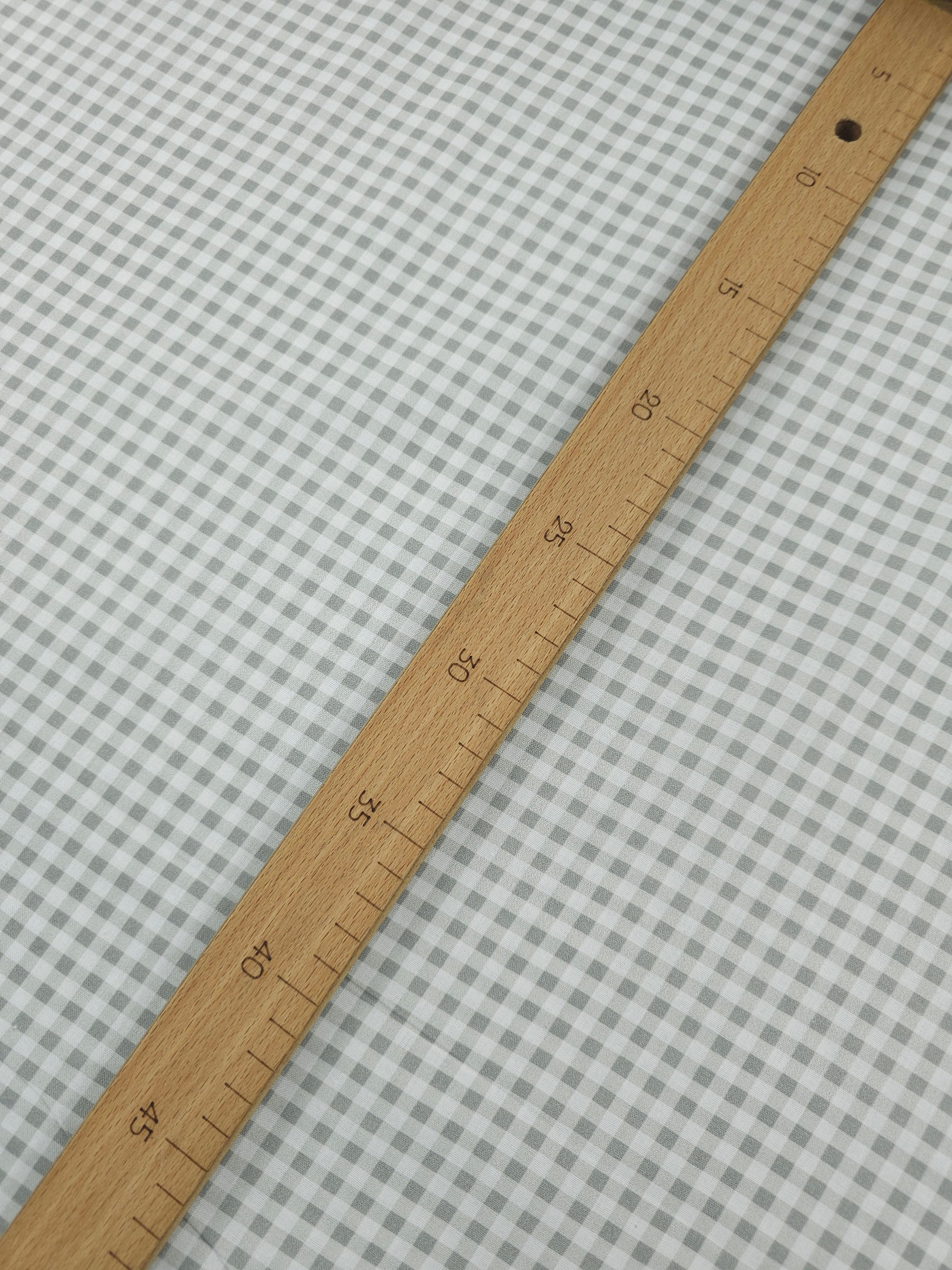 Light Grey/White Small Gingham 100% Cotton