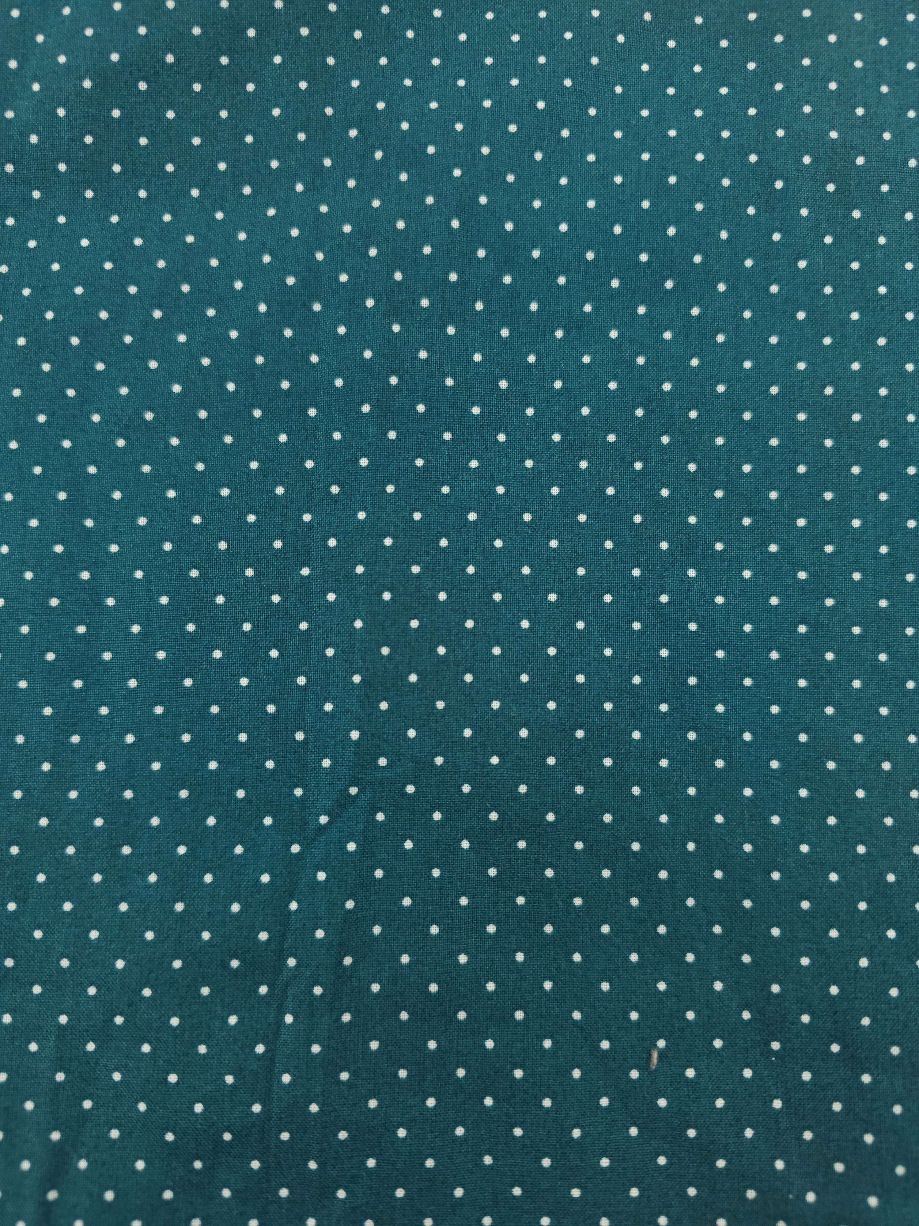 Dark cyan dotted Cotton- 1.4m piece