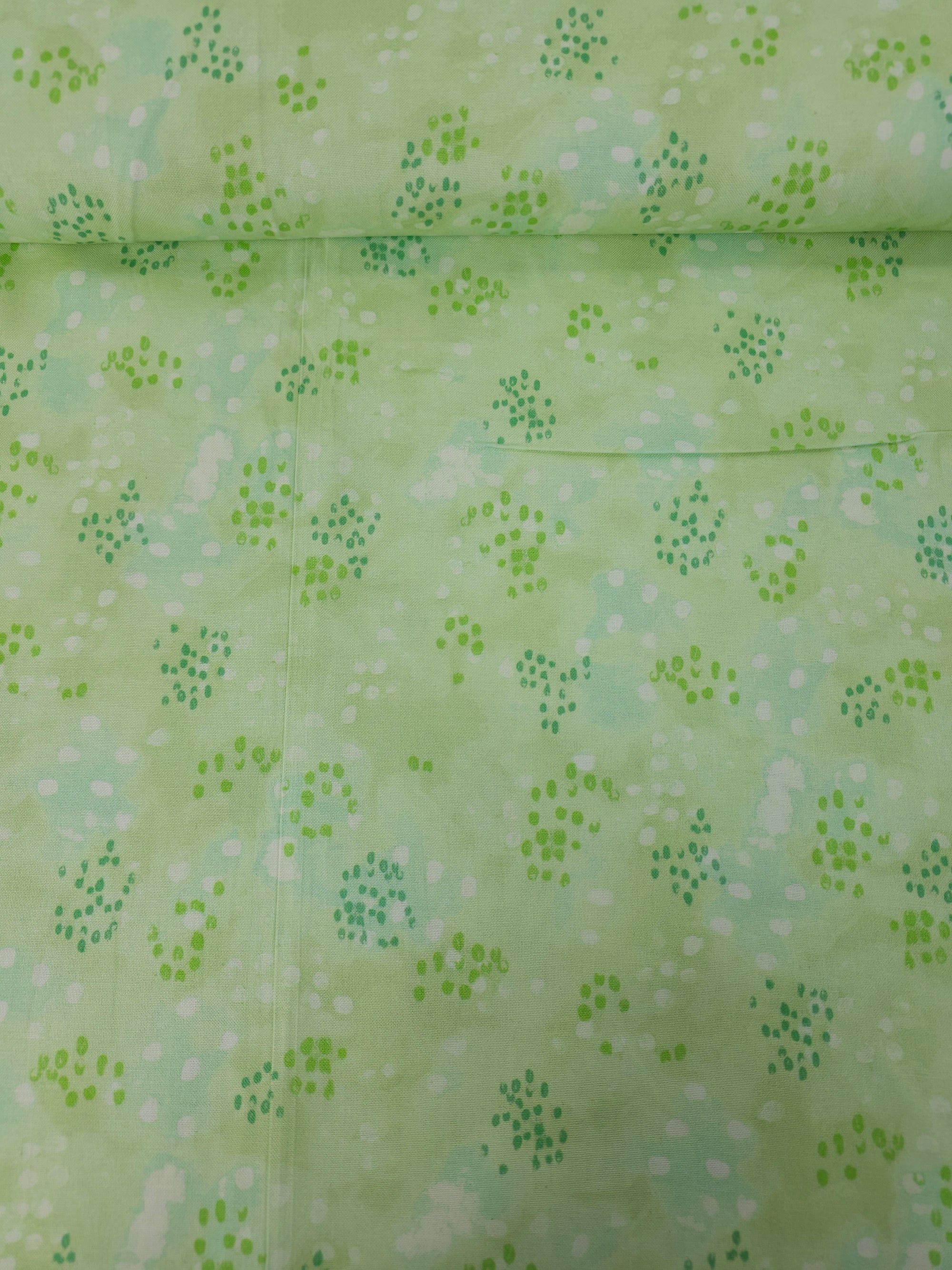 Lime Abstract Speckle Splodge 100% Cotton