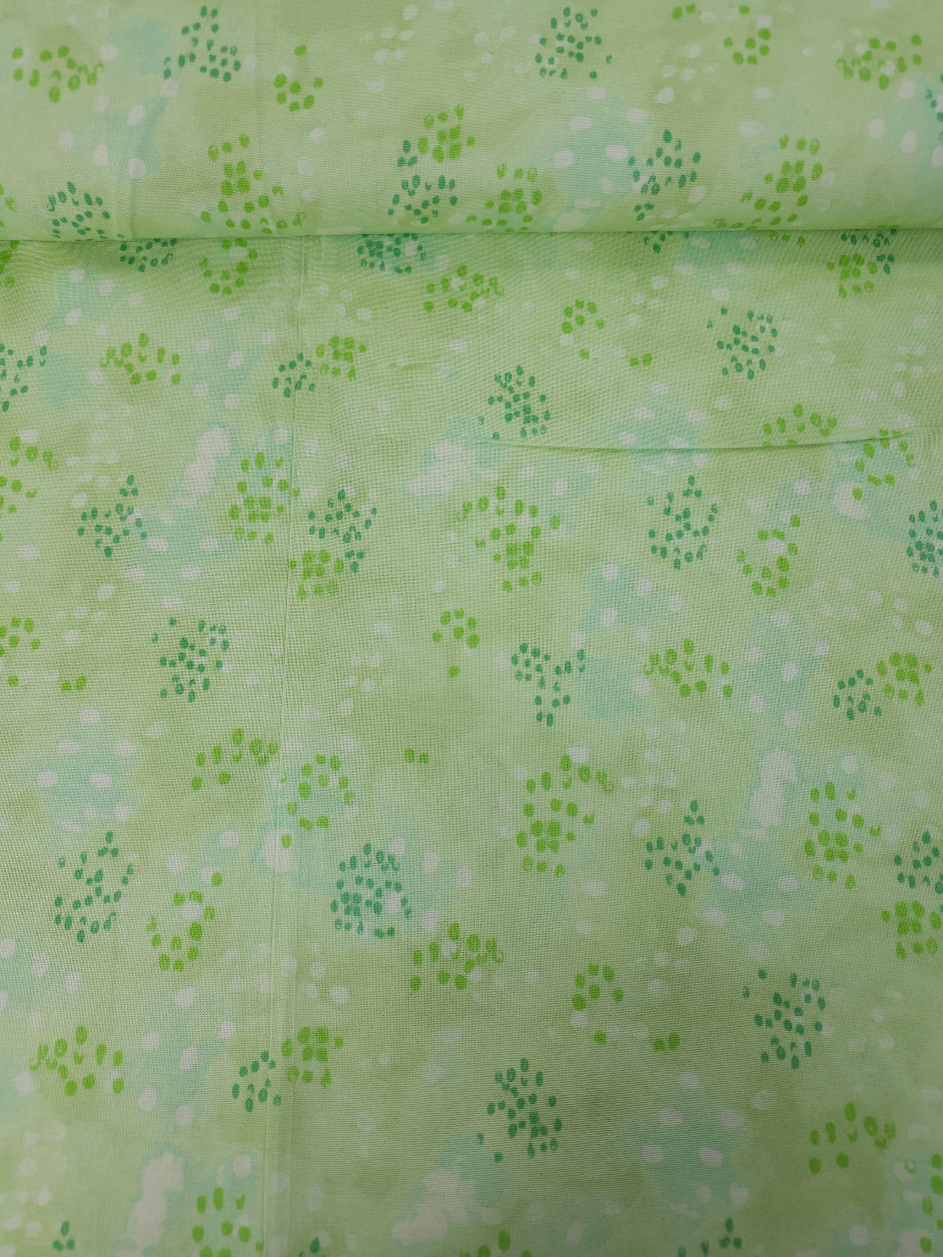 Lime Abstract Speckle Splodge 100% Cotton