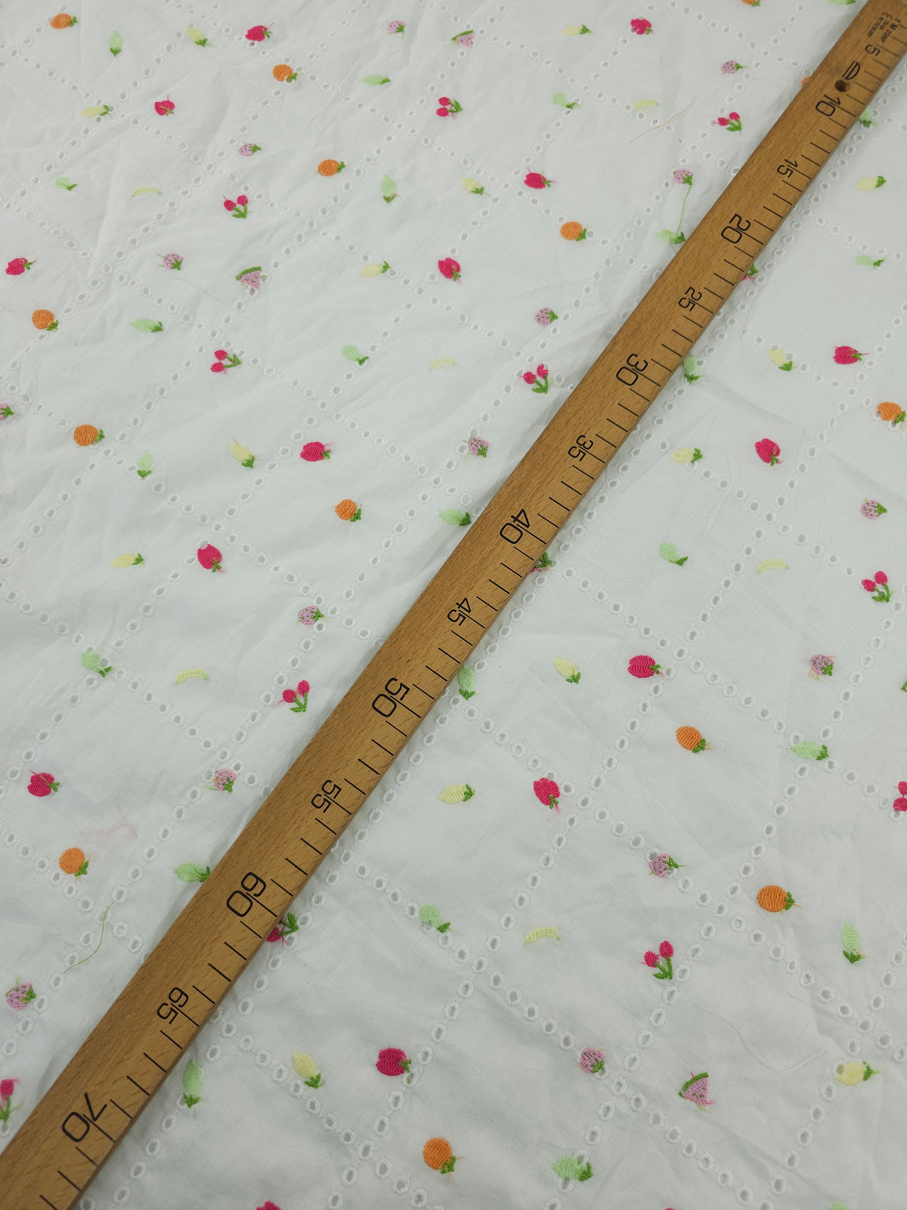 Summer Fruit Cambric Cotton Broderie Anglaise