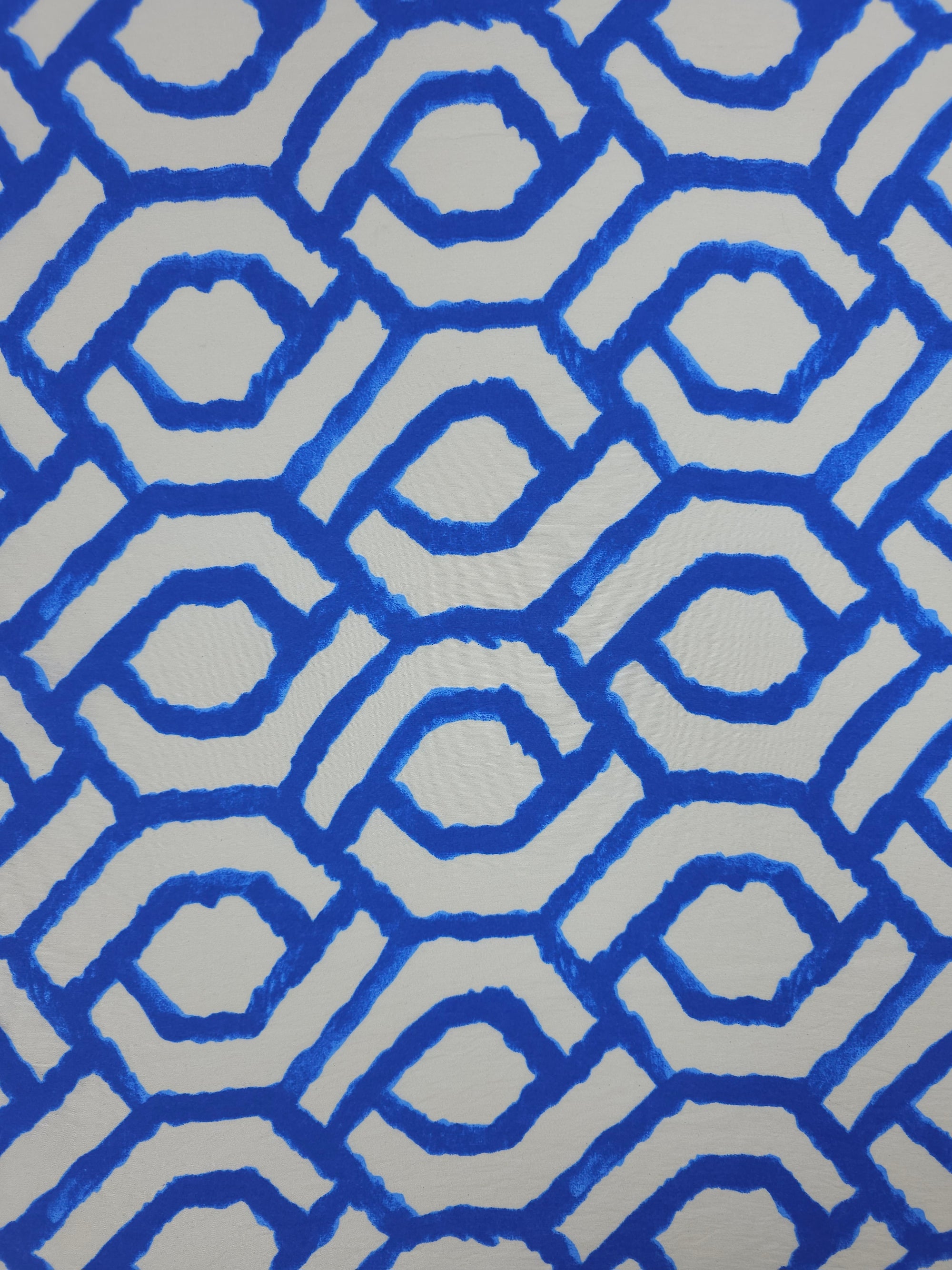 Blue/Ivory Geometric Links Viscose Modal