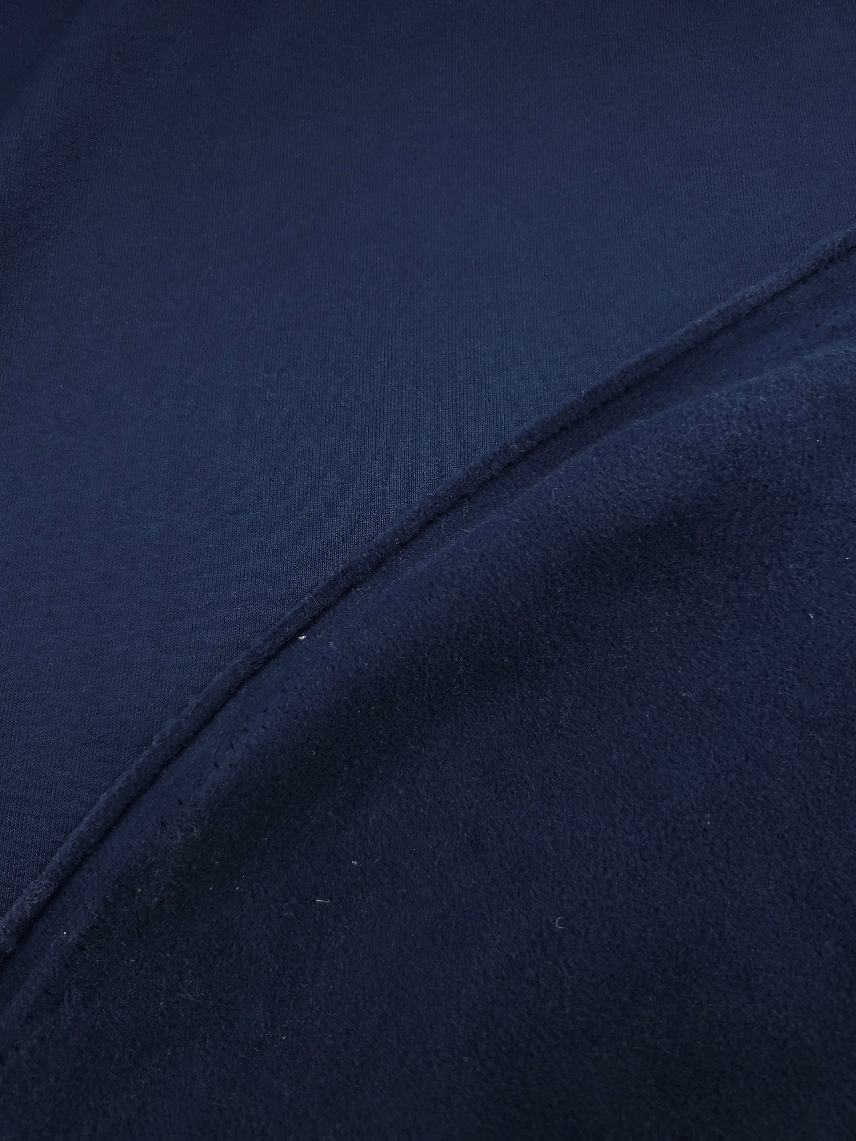 Navy Blue Fleece Backed Poly Terry