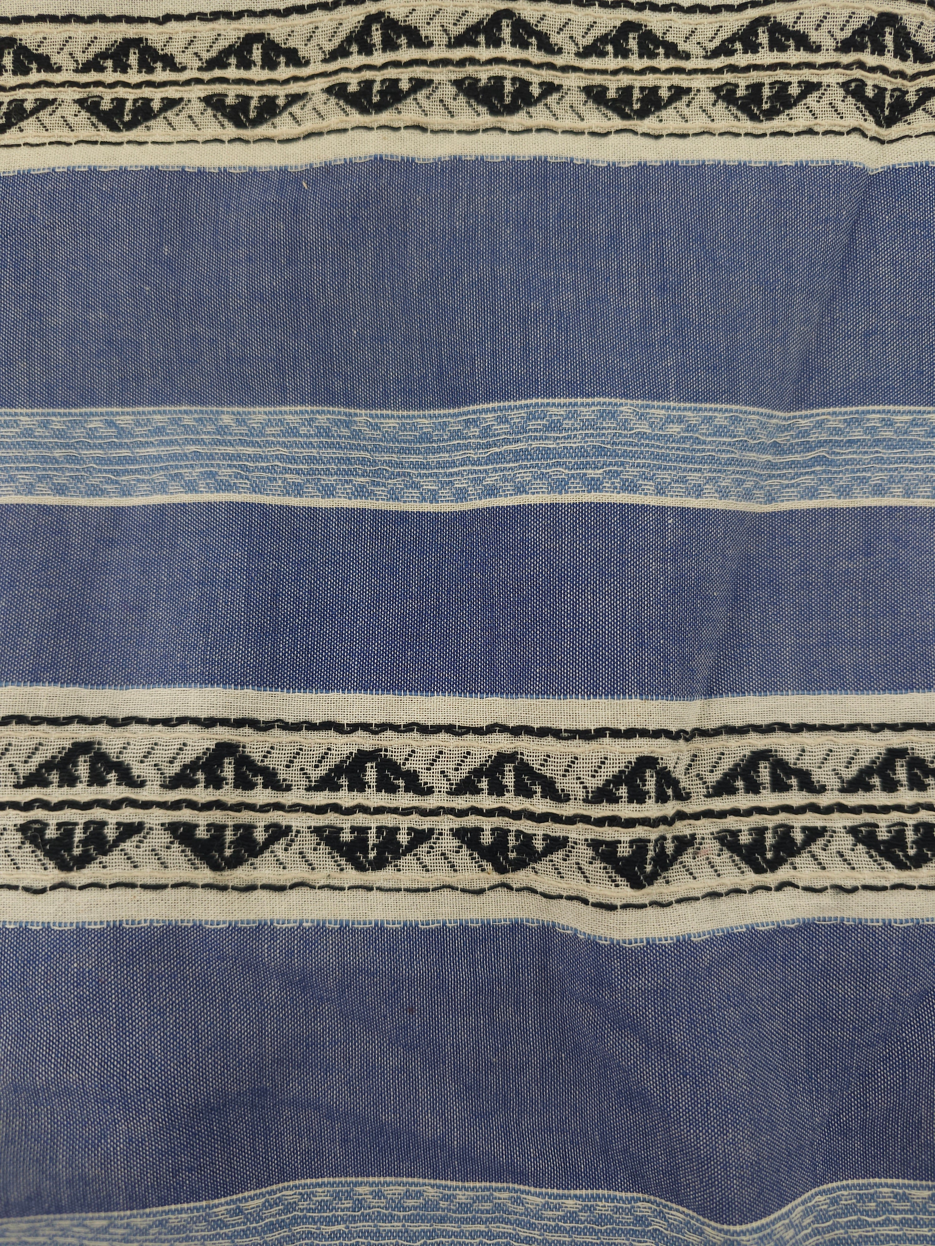 Blue striped design thin fabric- 2m piece