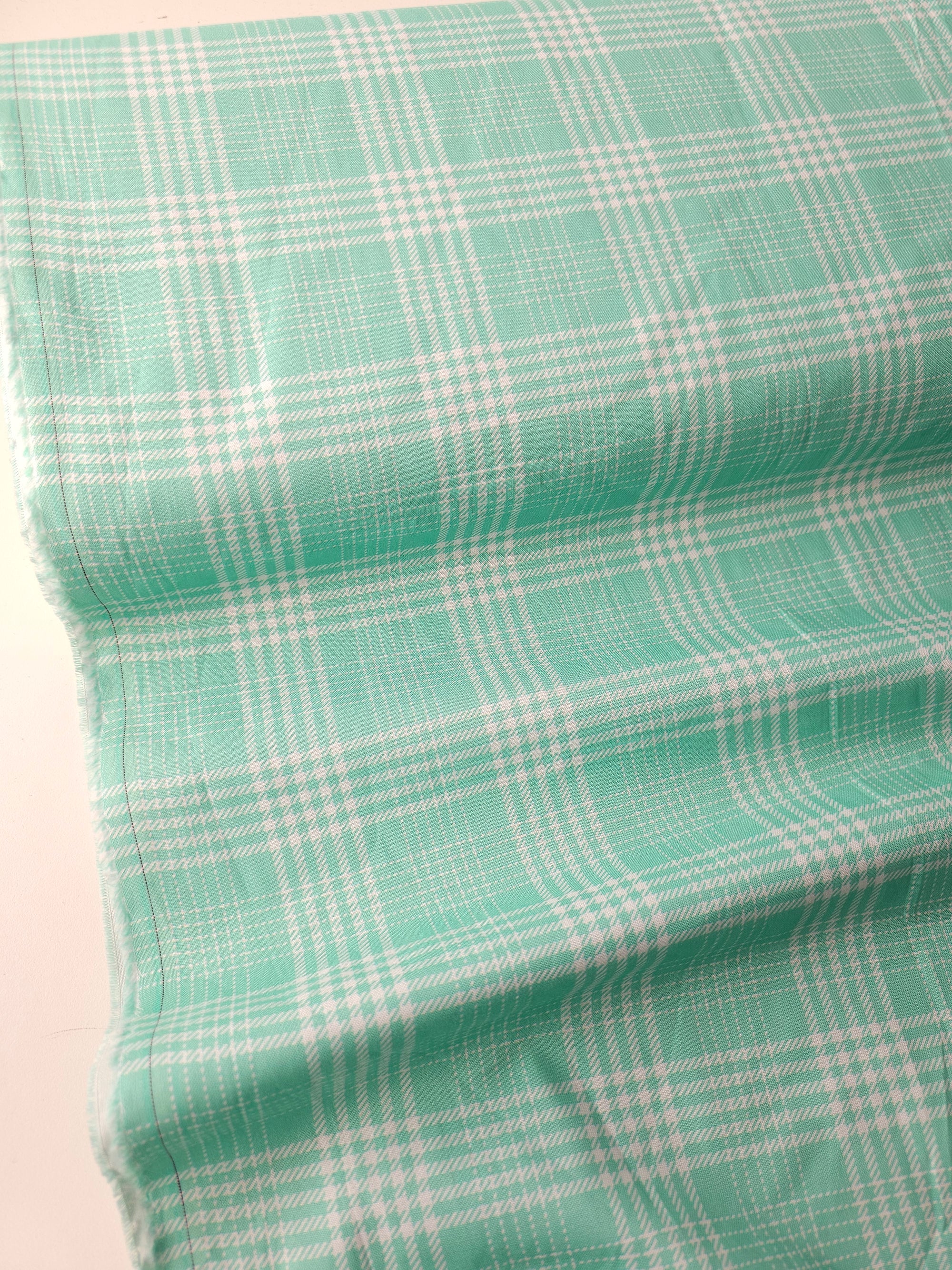 Mint Green Tartan 100% Cotton