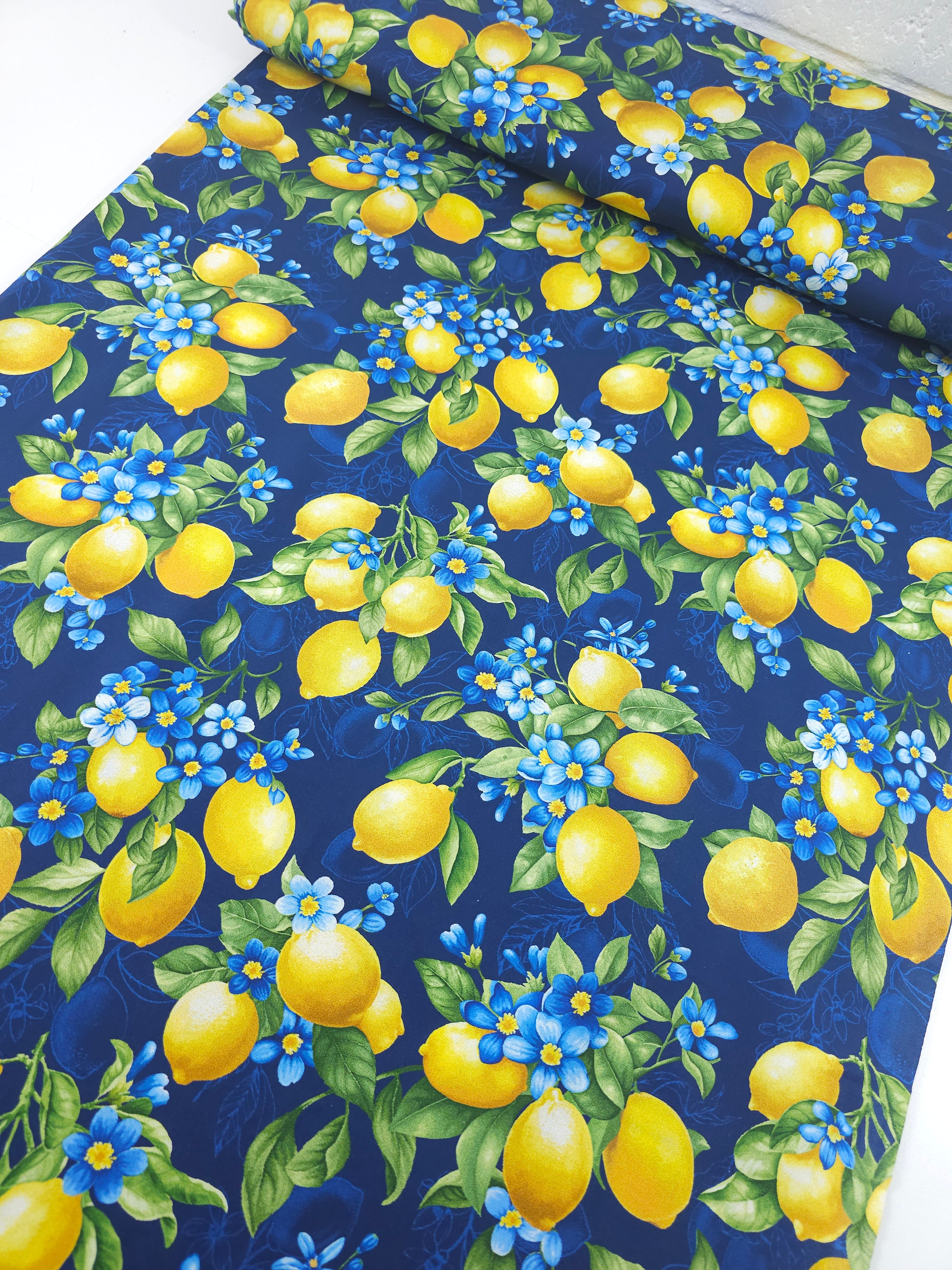 Limoncello Blue Floral 100% Cotton