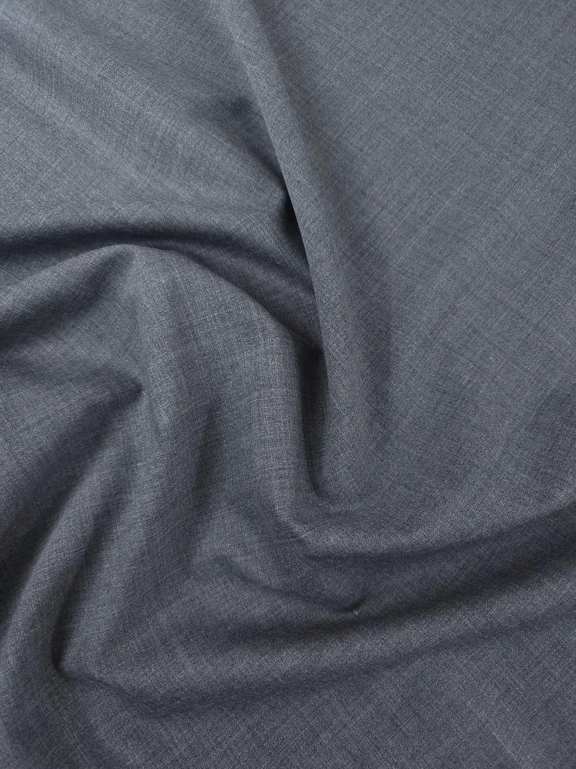 Dark Grey Slub Poly Wool Suiting - 3m Piece