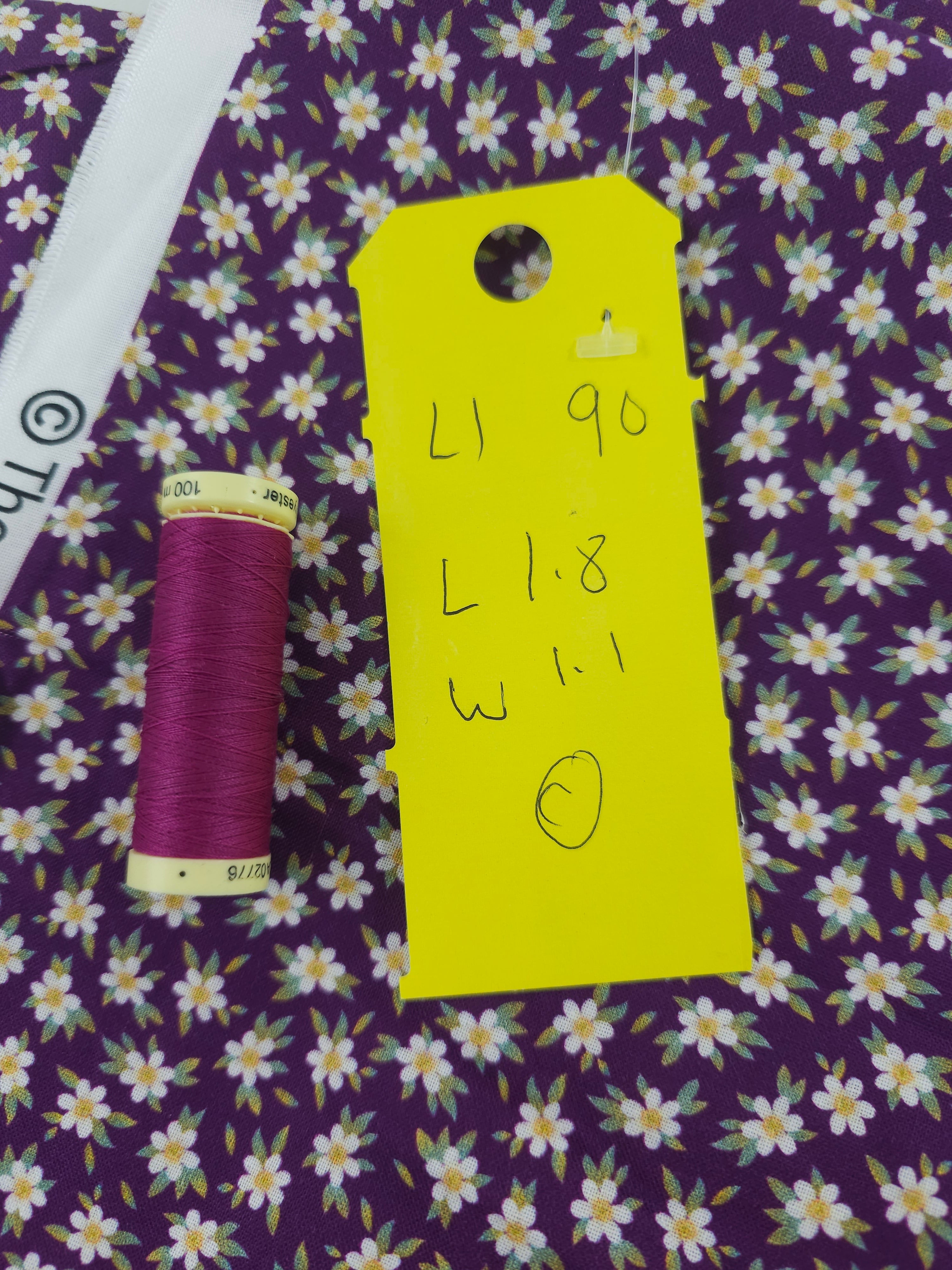 Purple flora Cotton- 1.8m piece