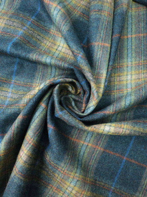 Green/Blue Tartan Wool Suiting