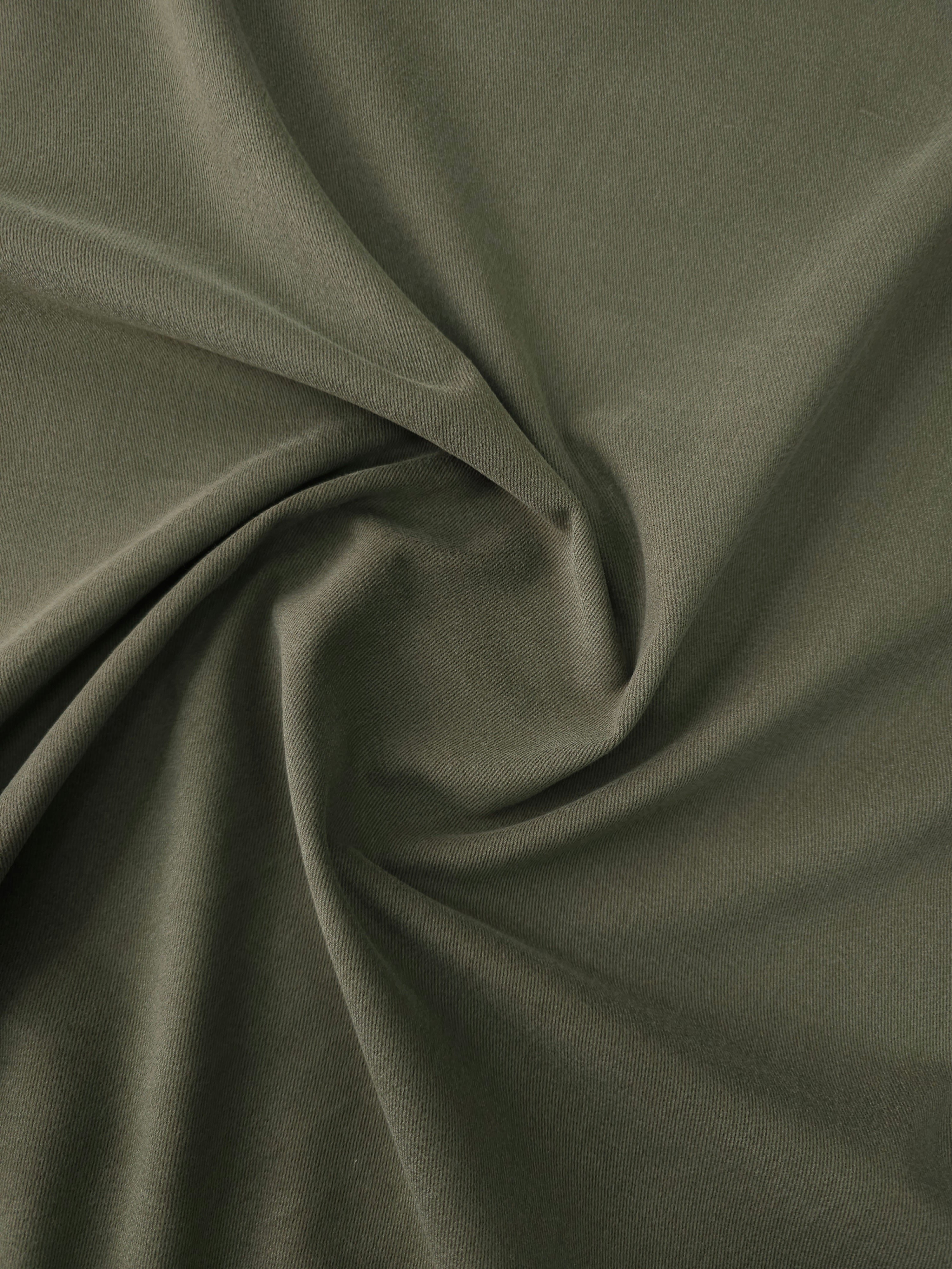 Khaki Brushed Cotton Twill
