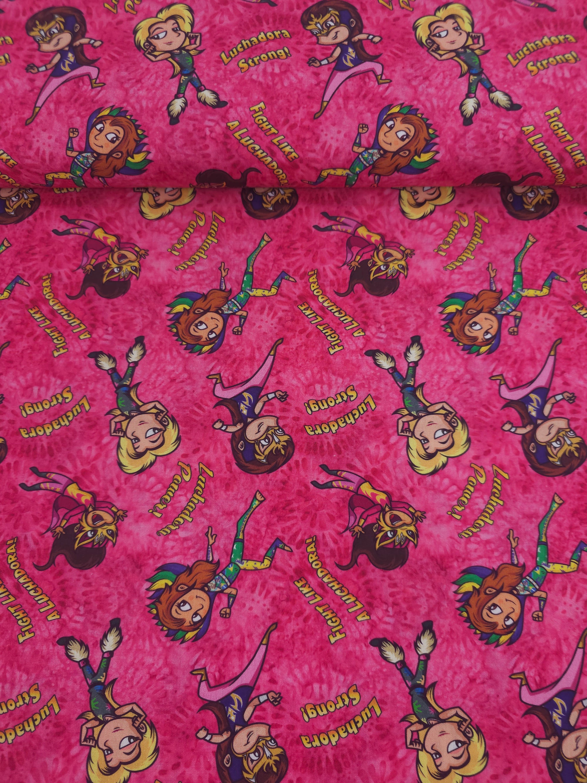 Legends Of Lucha Libre Comic Girl 100% Cotton - Michael Miller