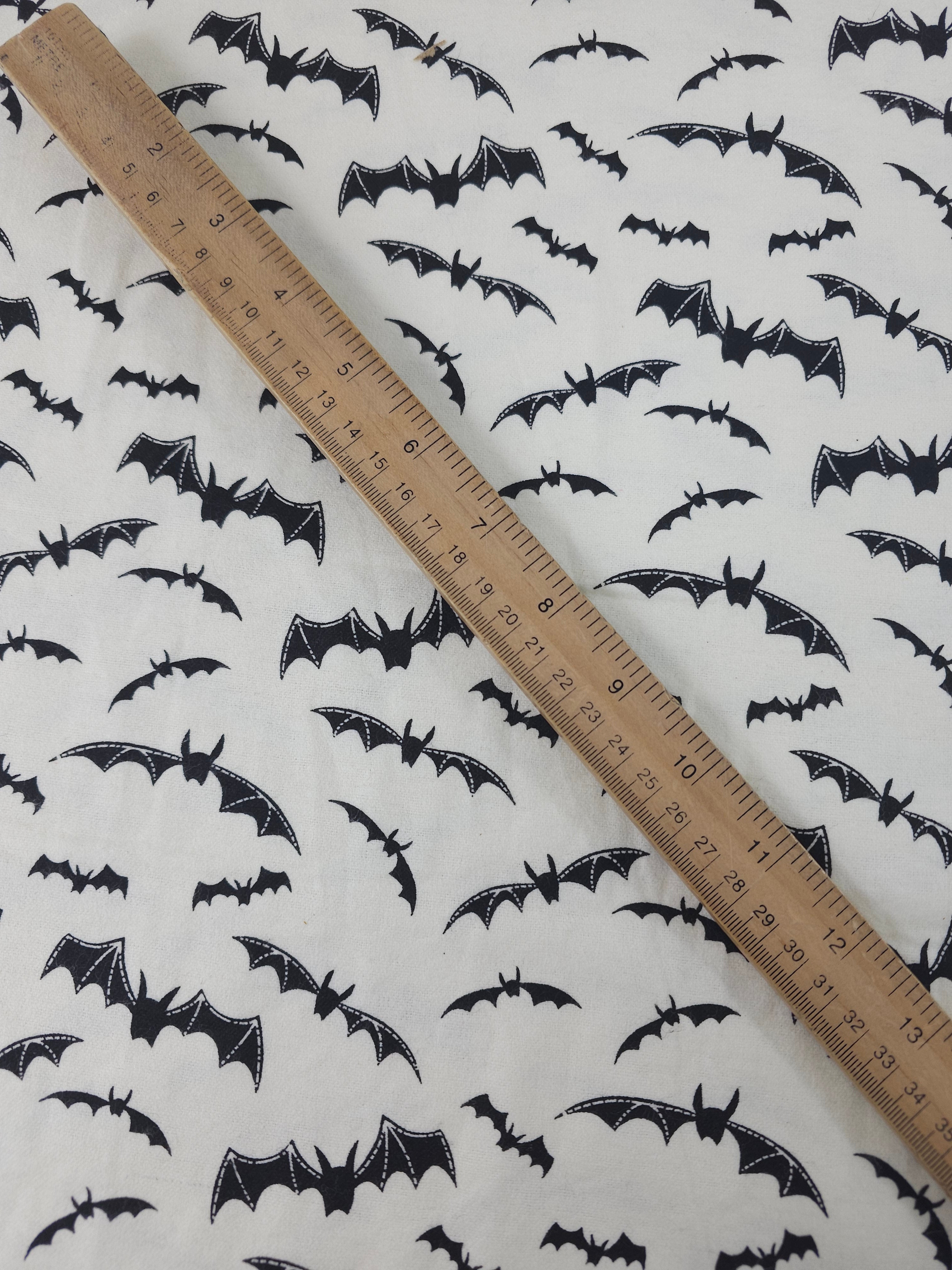 White/Black Bats Lightweight Flannel Cotton