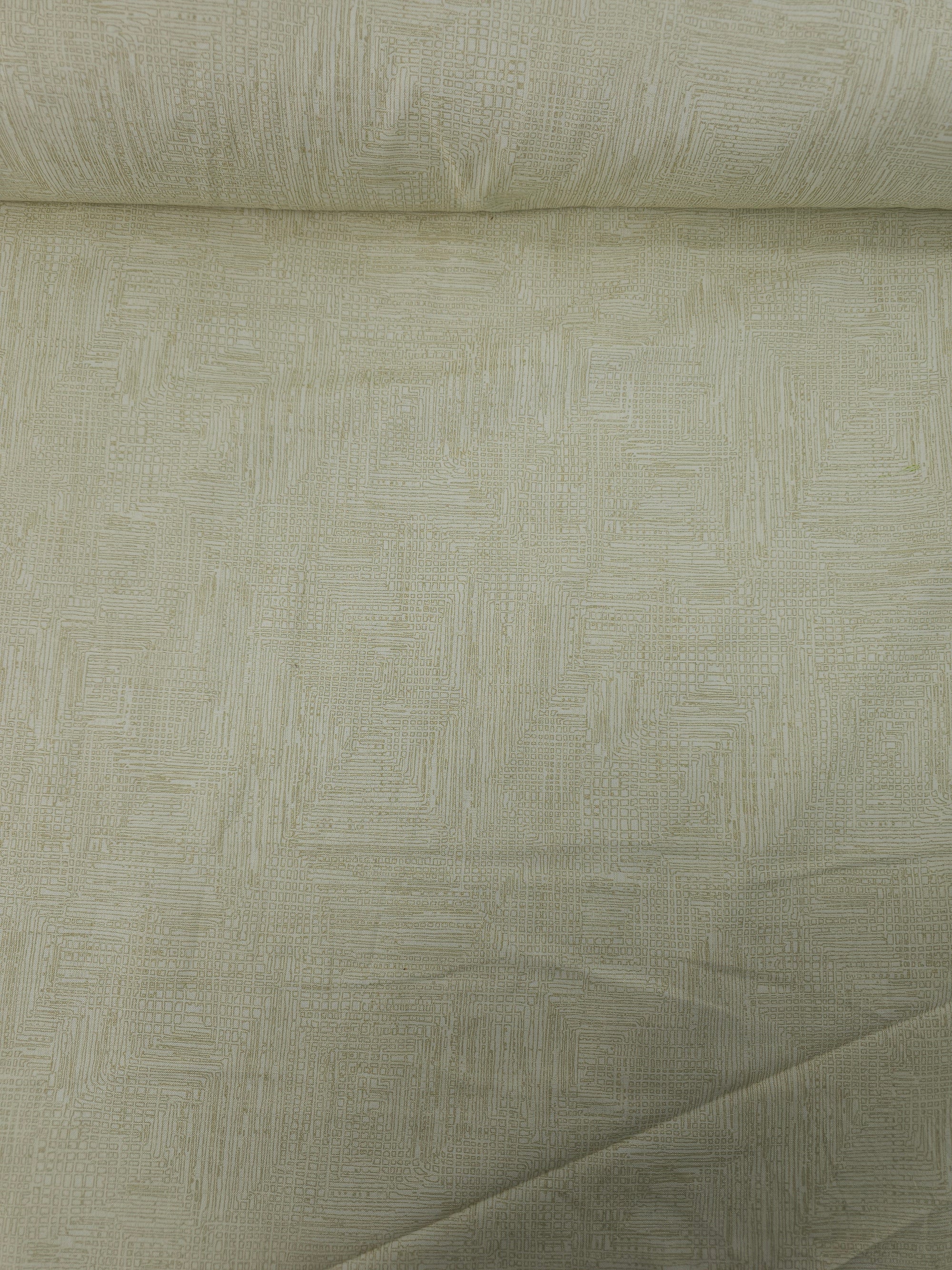 Cream Static Maze Lines 100% Cotton