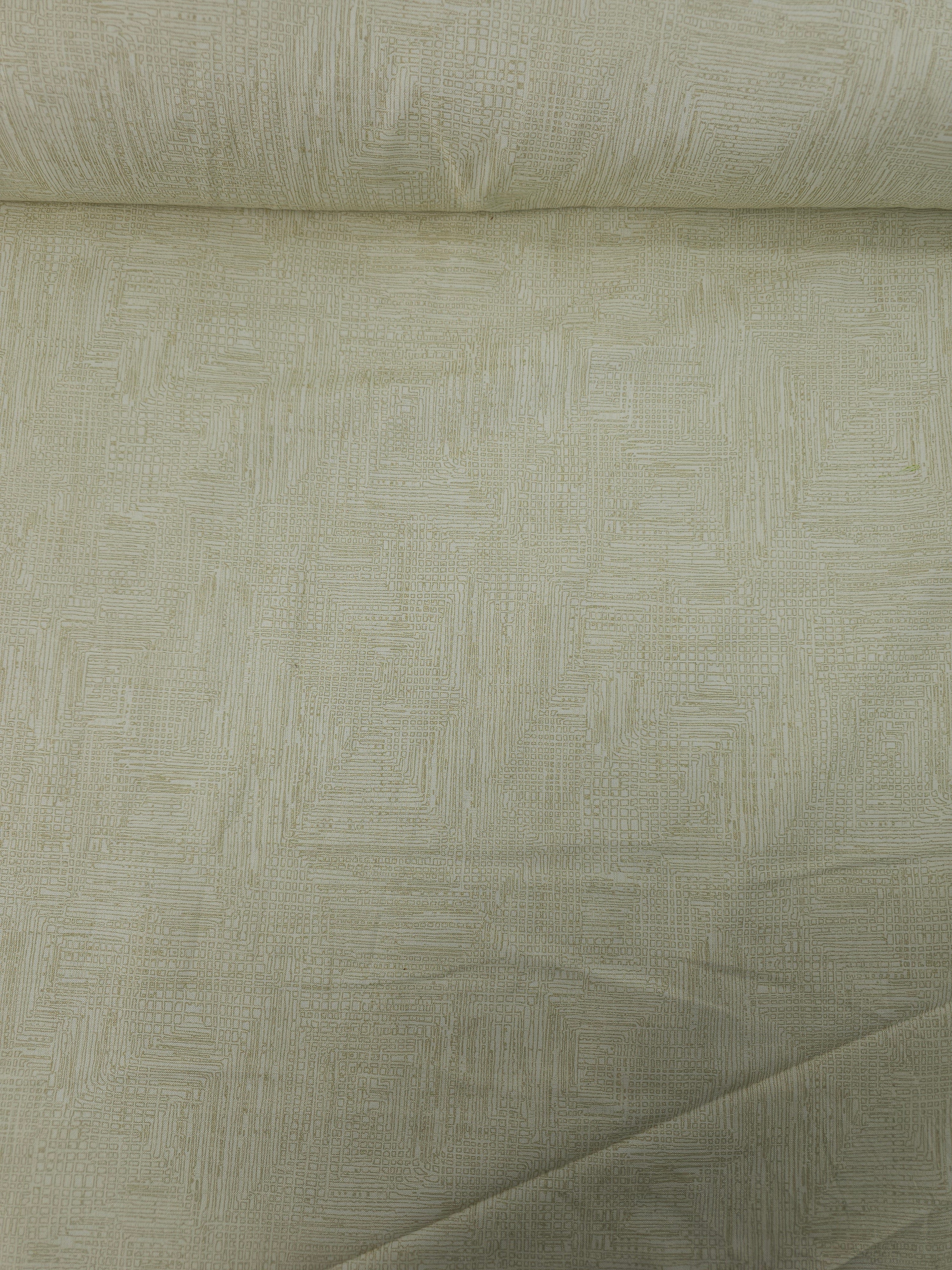 Cream Static Maze Lines 100% Cotton