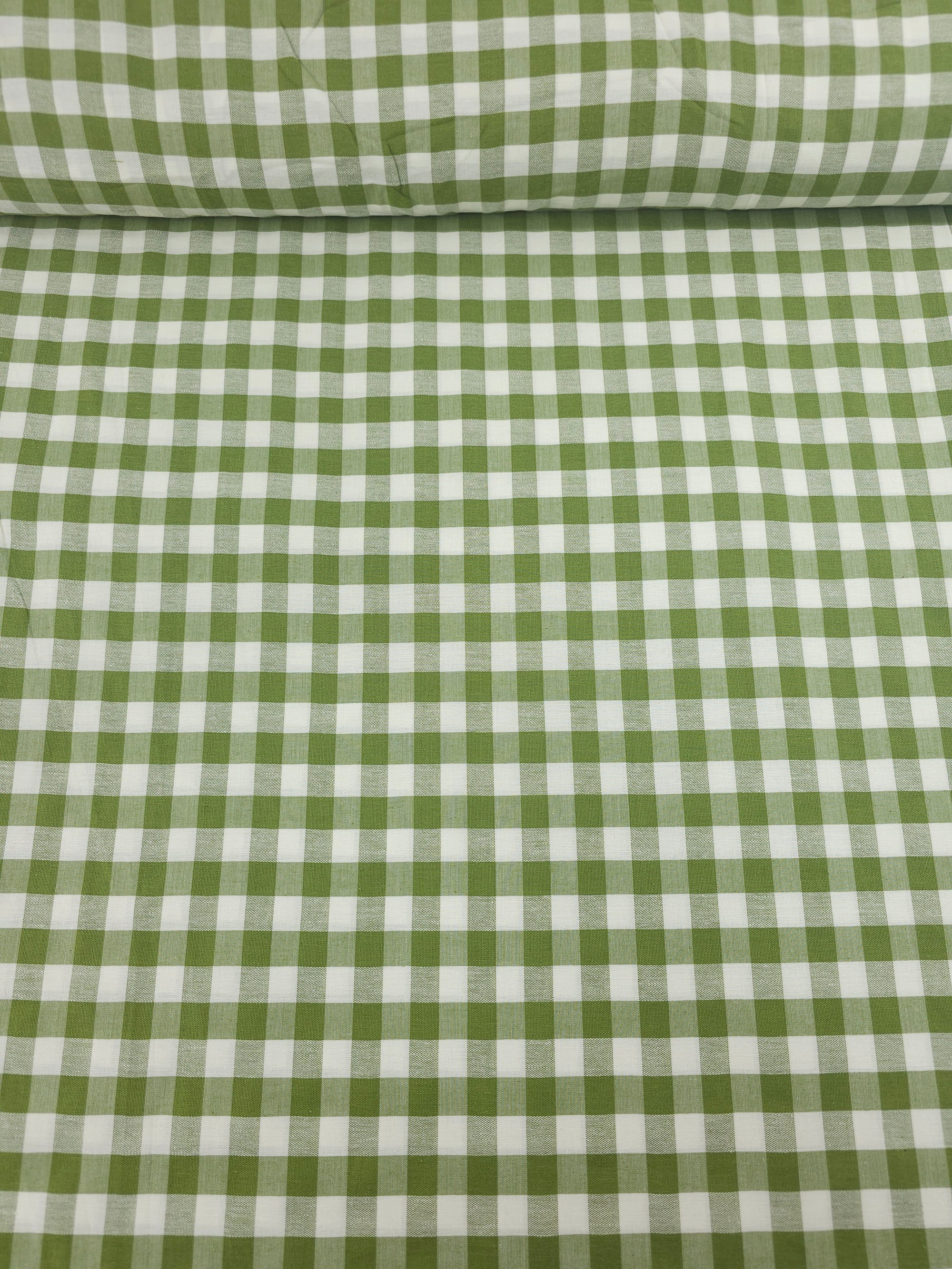 Olive Big Gingham 100% Cotton 82" *EXTRA WIDE*
