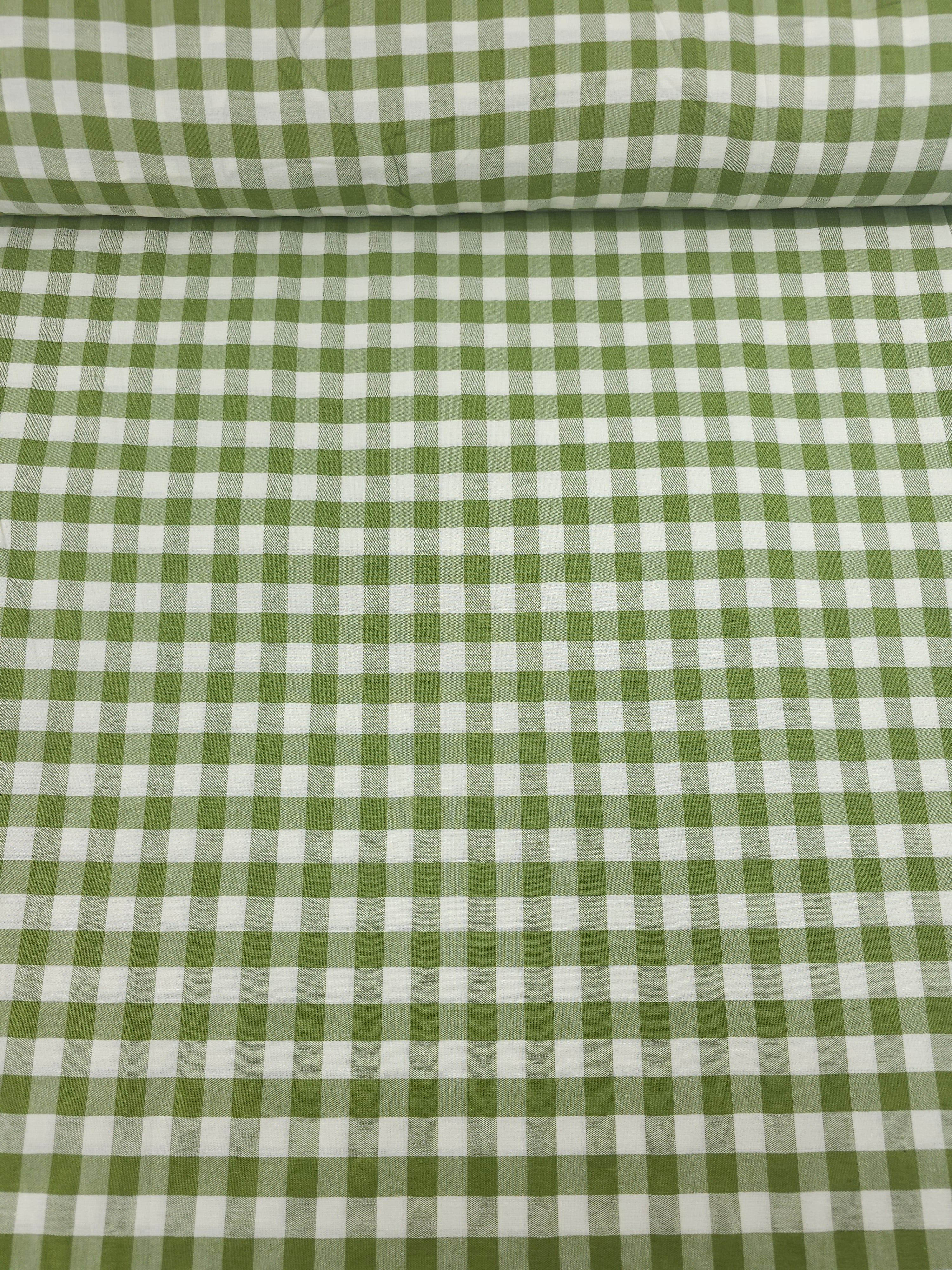 Olive Big Gingham 100% Cotton 82" *EXTRA WIDE*