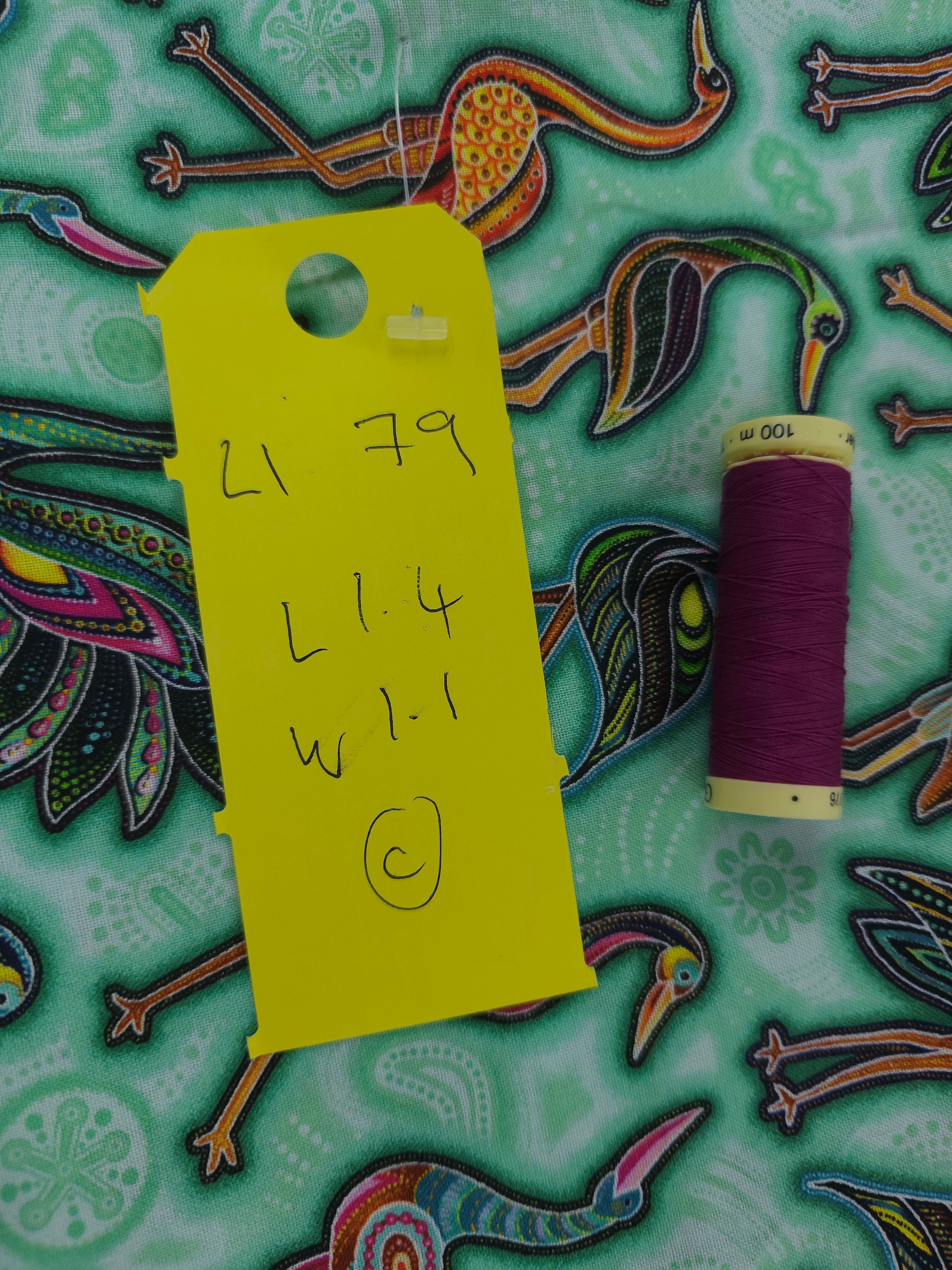 Funky bird Cotton- 1.4m piece