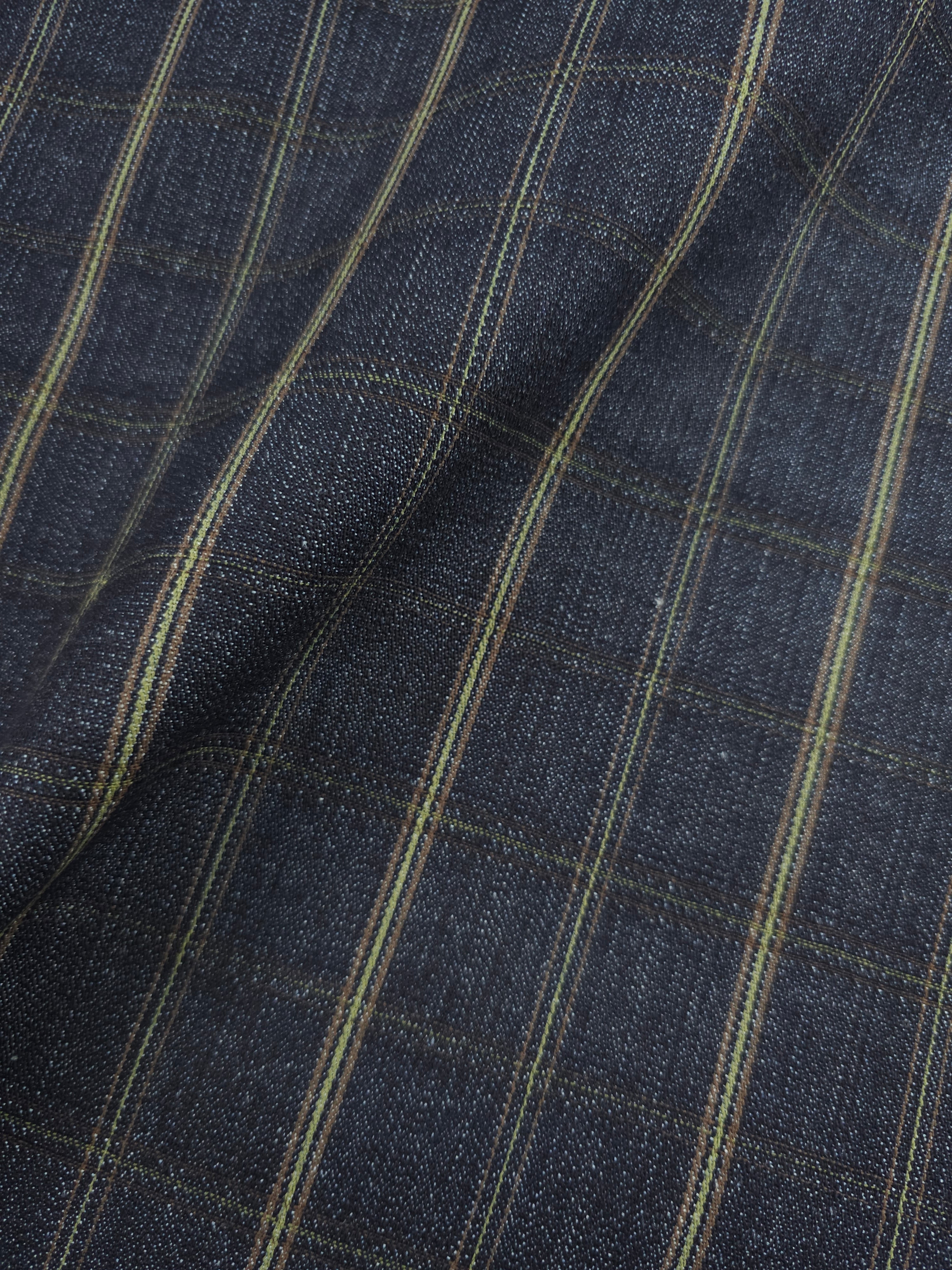 Vintage Retro Square Check Denim