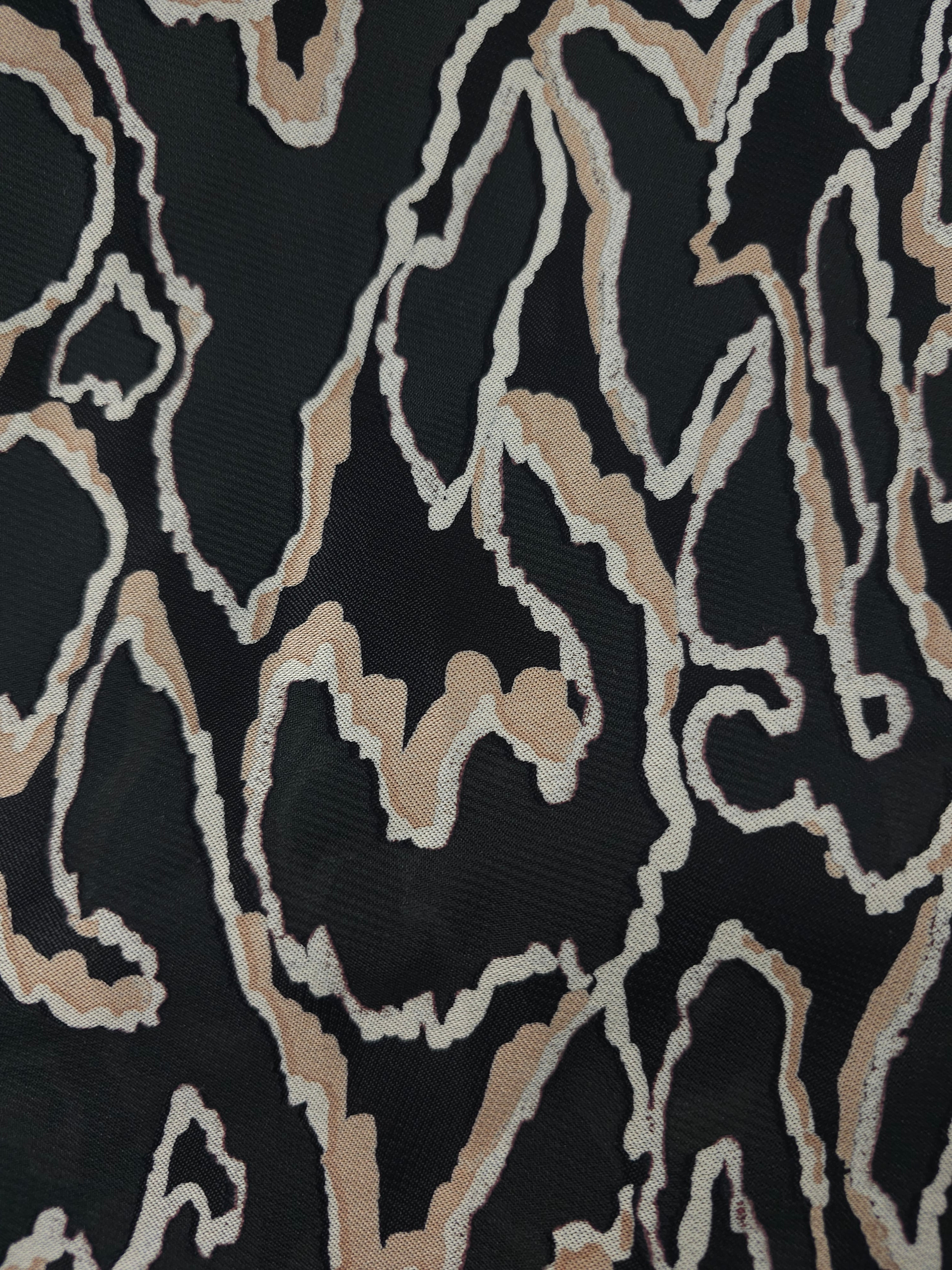 Black brown wiggle Viscose- 2m piece