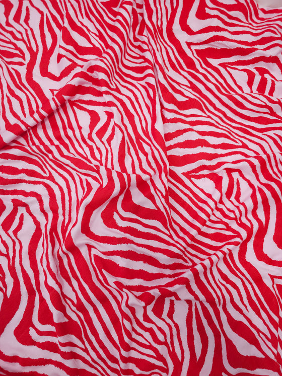 Pink/Red Zebra Stripe Viscose Jersey
