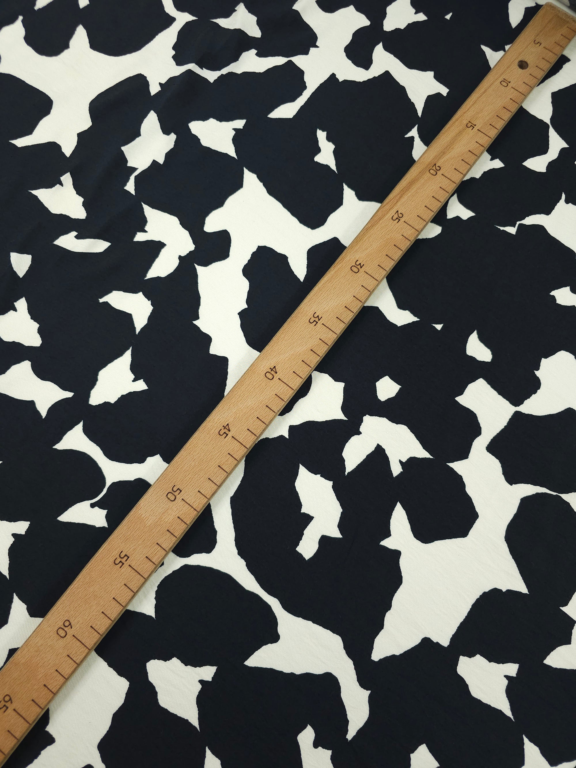 Black/Ivory Cream Abstract Modal Viscose