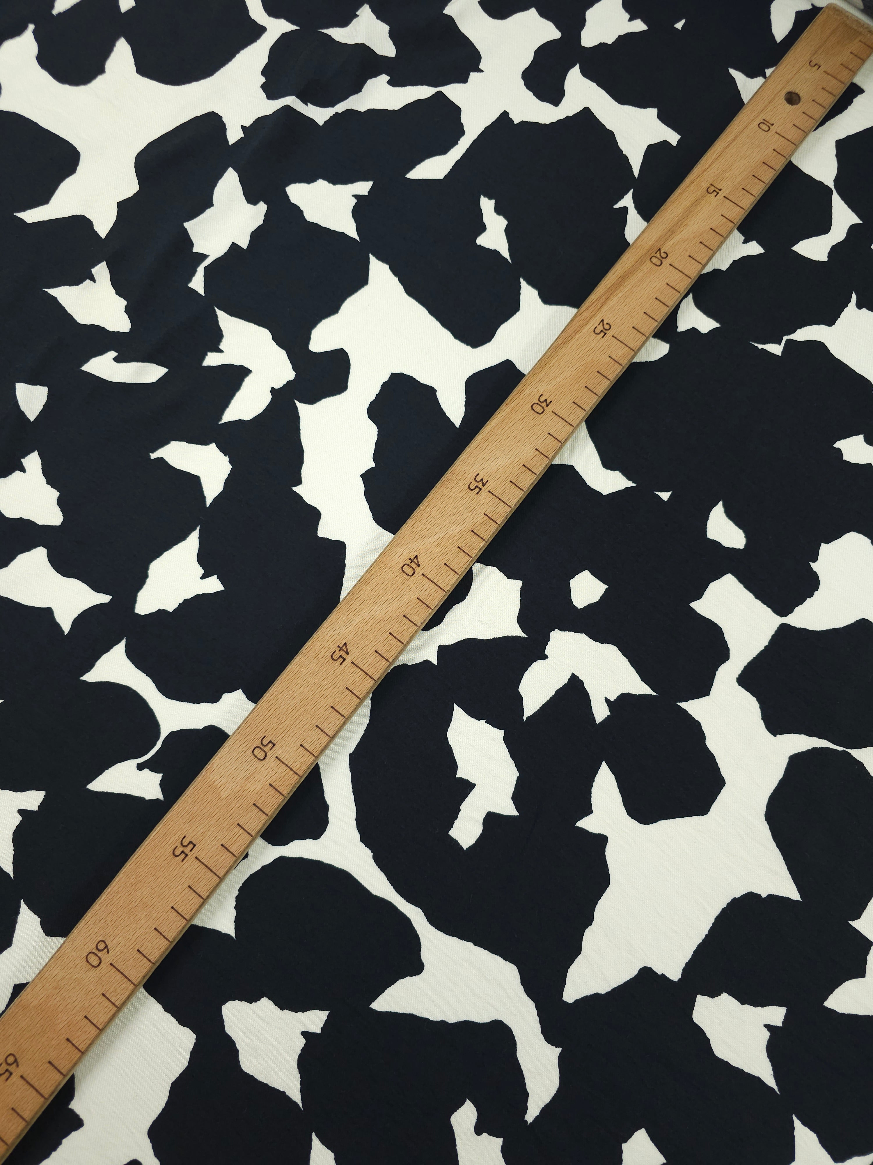 Black/Ivory Cream Abstract Modal Viscose