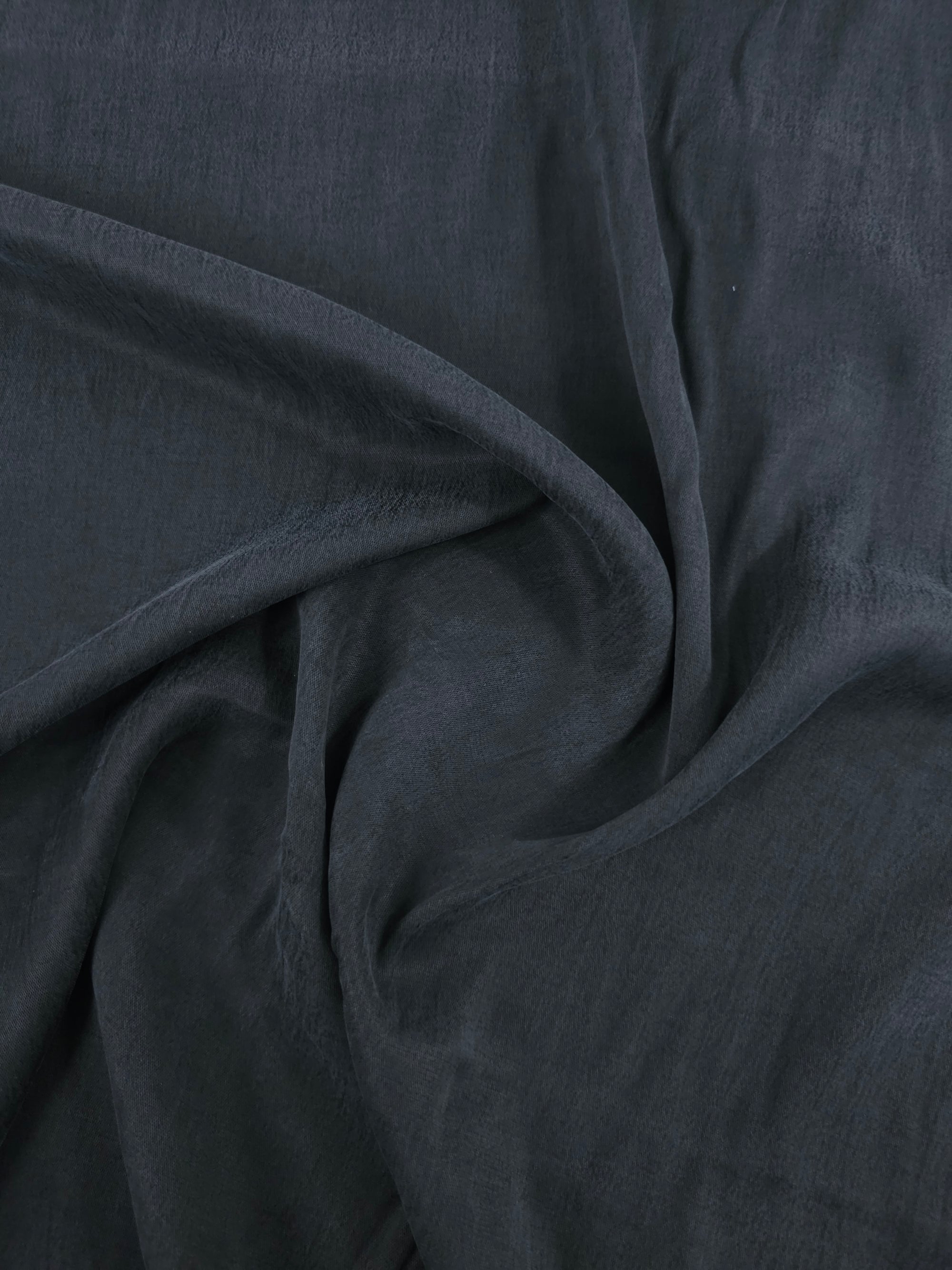 Black Sandwashed Cupro Viscose