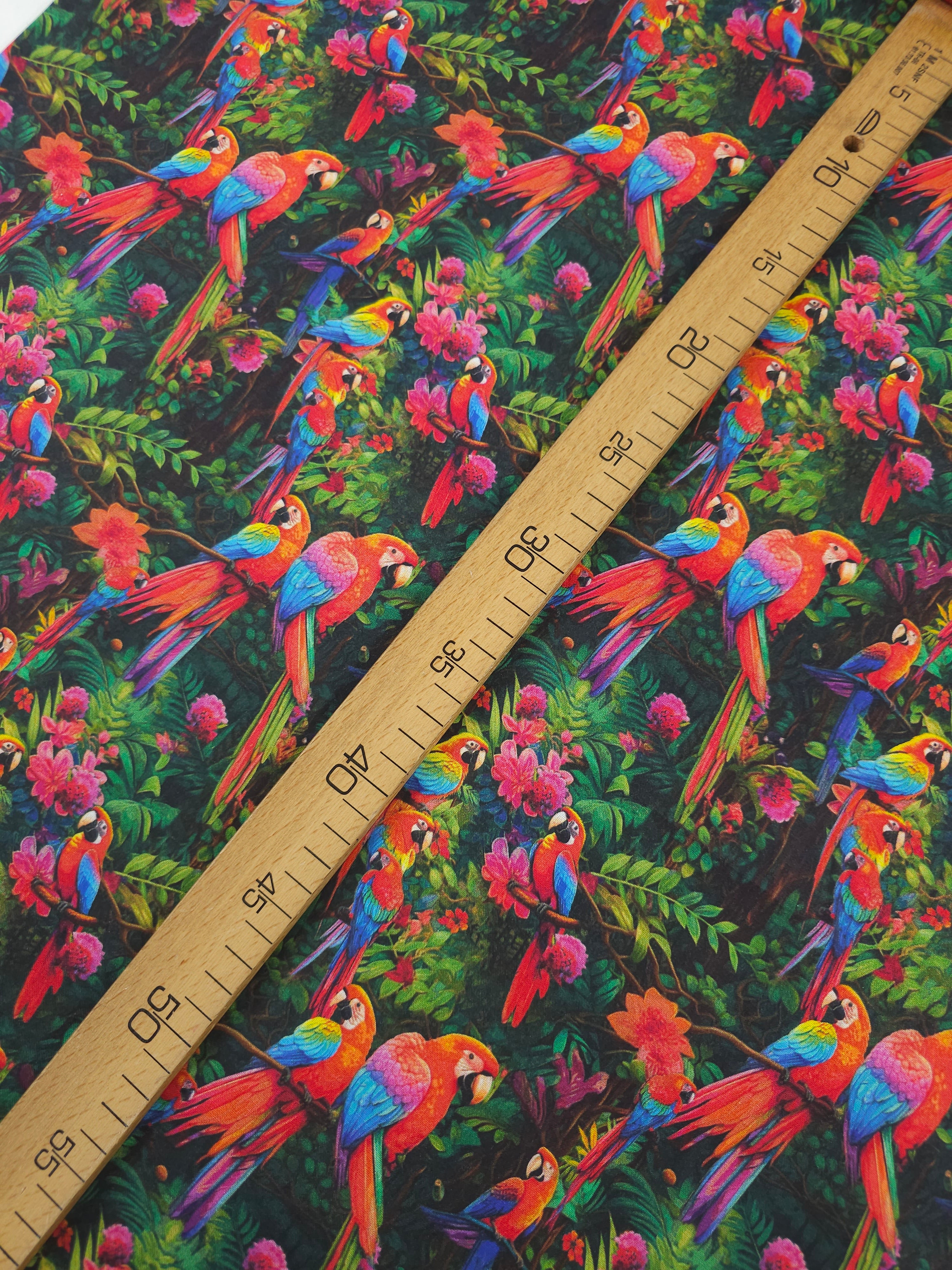 Exotic Floral Parrot Forest 100% Cotton