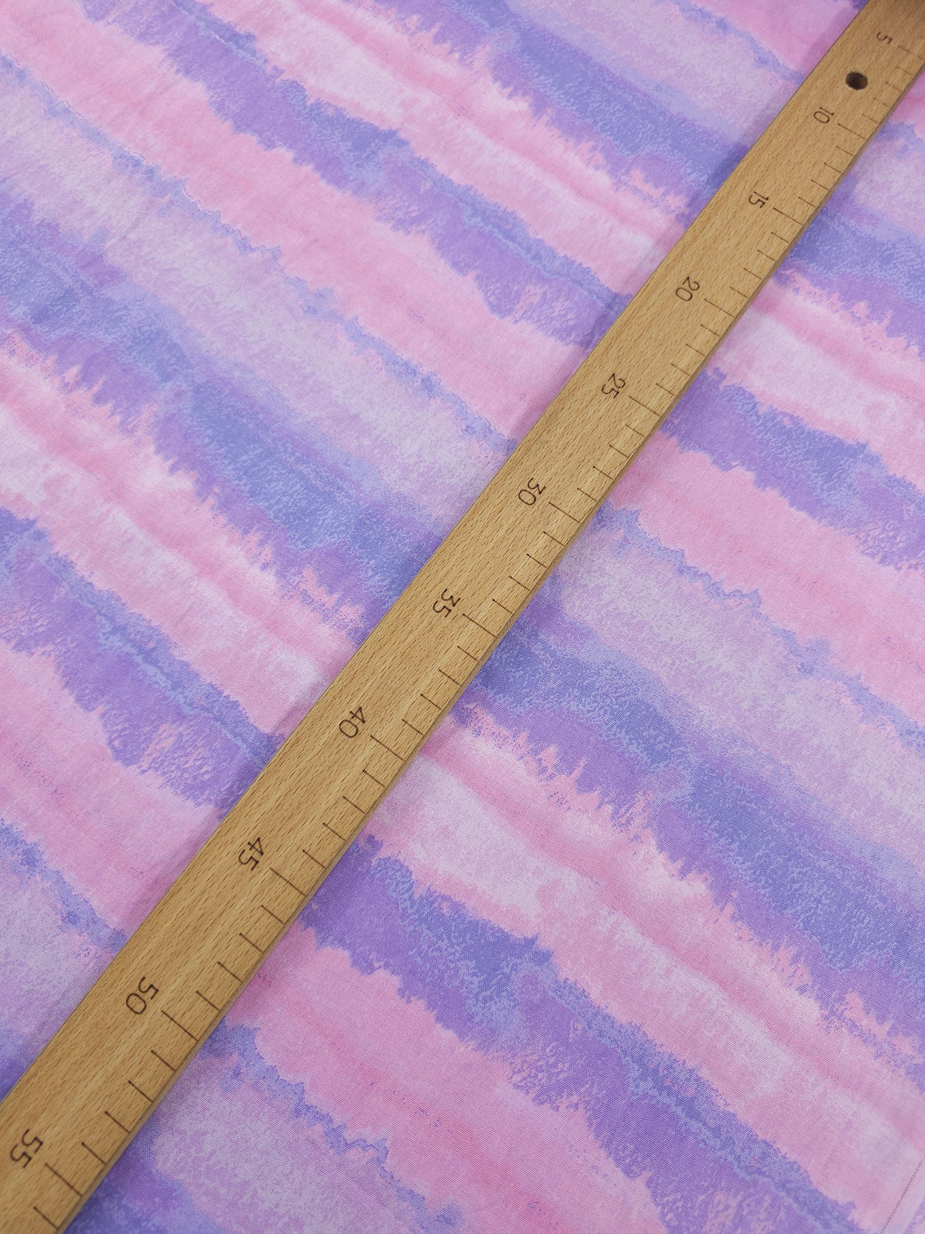 Lilac/Pink Block Stripe Diffusion 100% Cotton