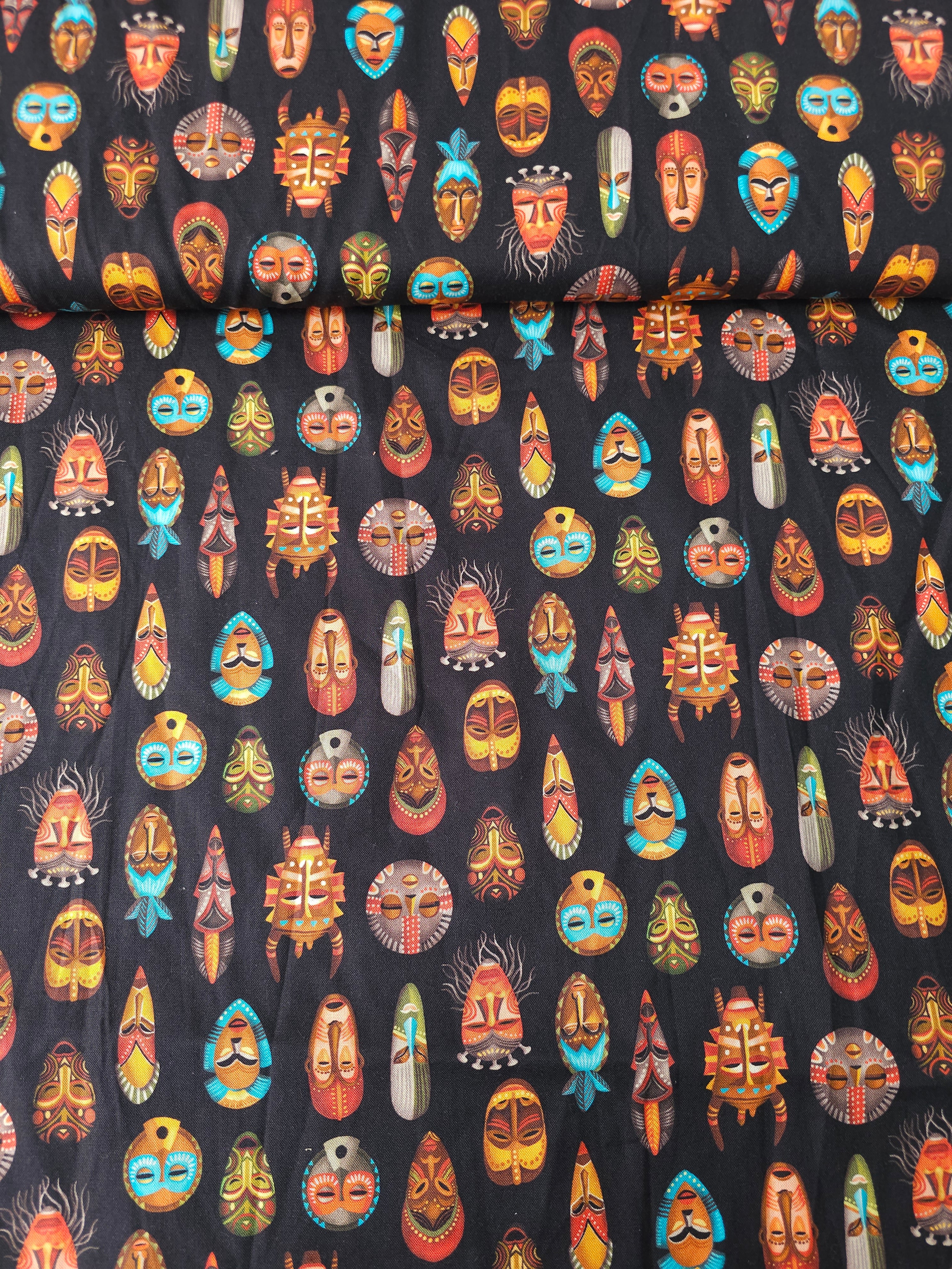 Tribal Masks Cotton - Michael Miller