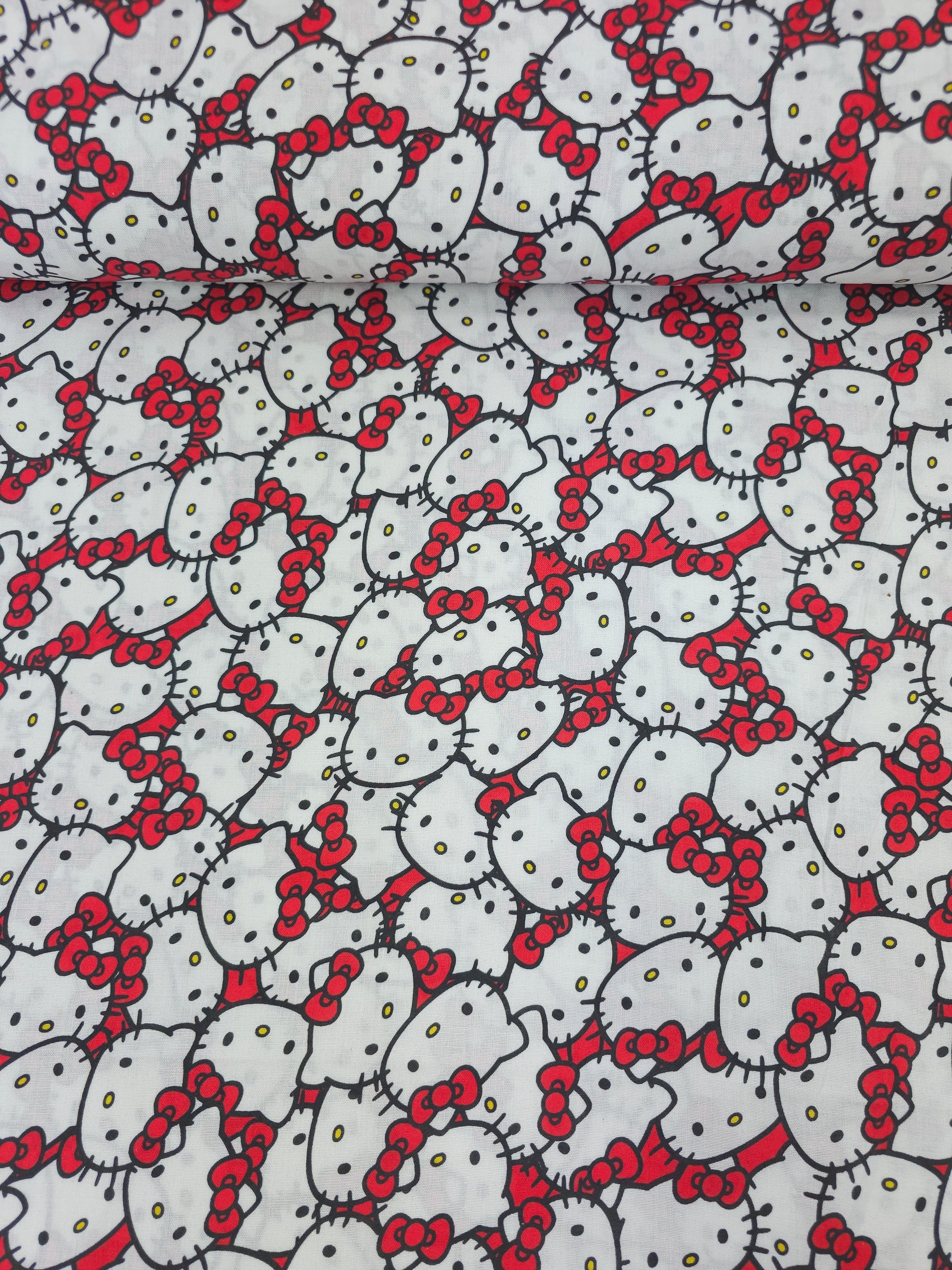 Red Bow Hello Kitty Faces 100% Cotton