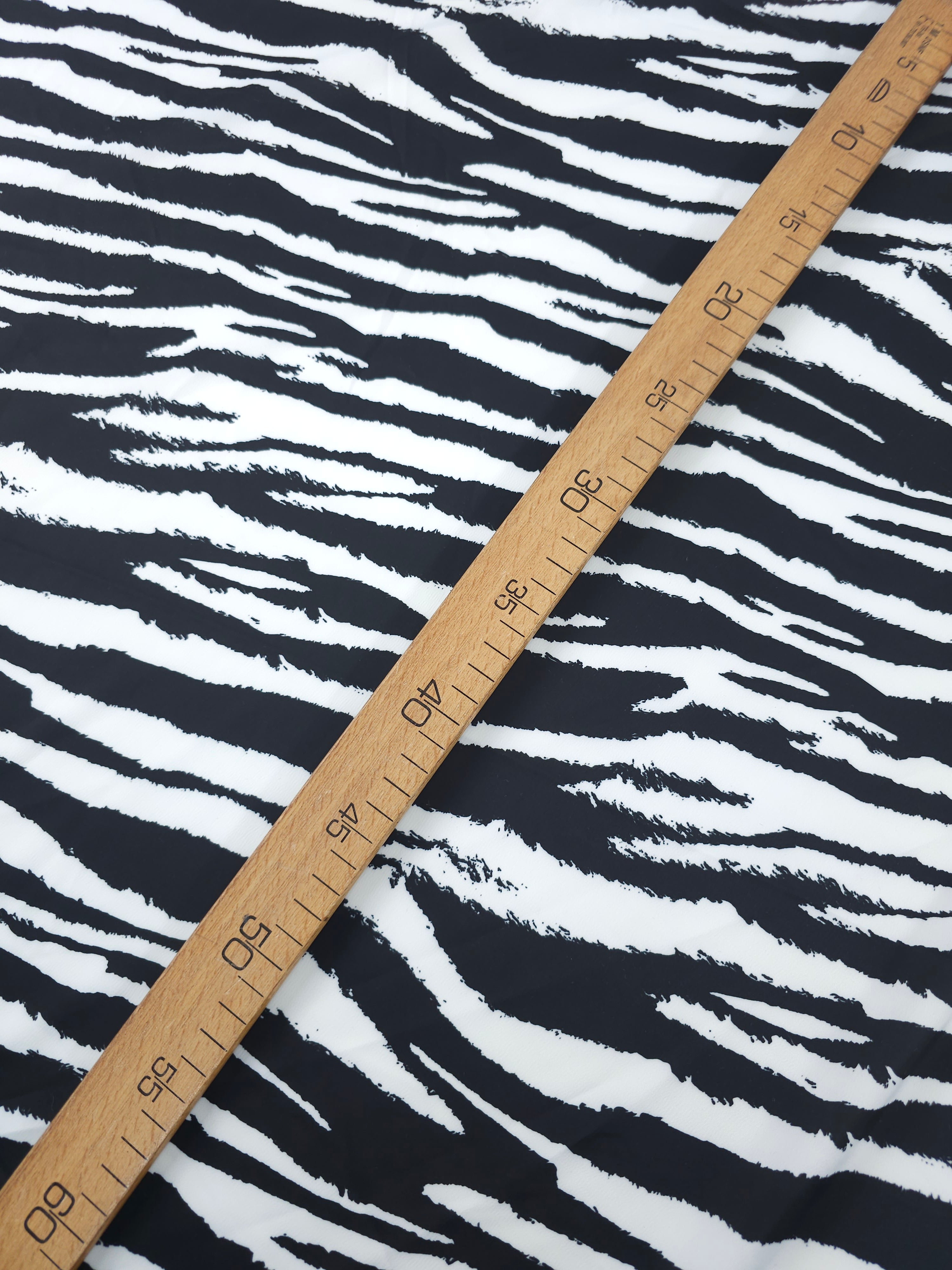 Zebra Stripe Satin Backed Viscose Crepe