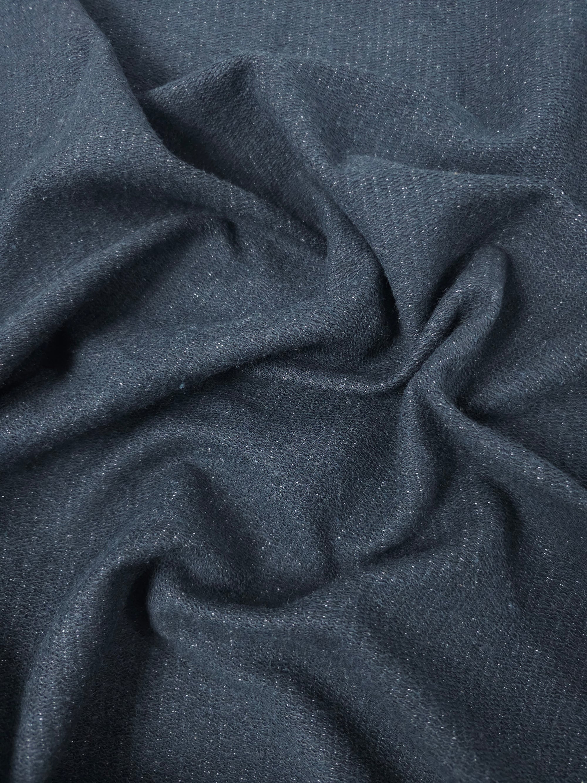 Charcoal Black Pinstripe Loopback Terry