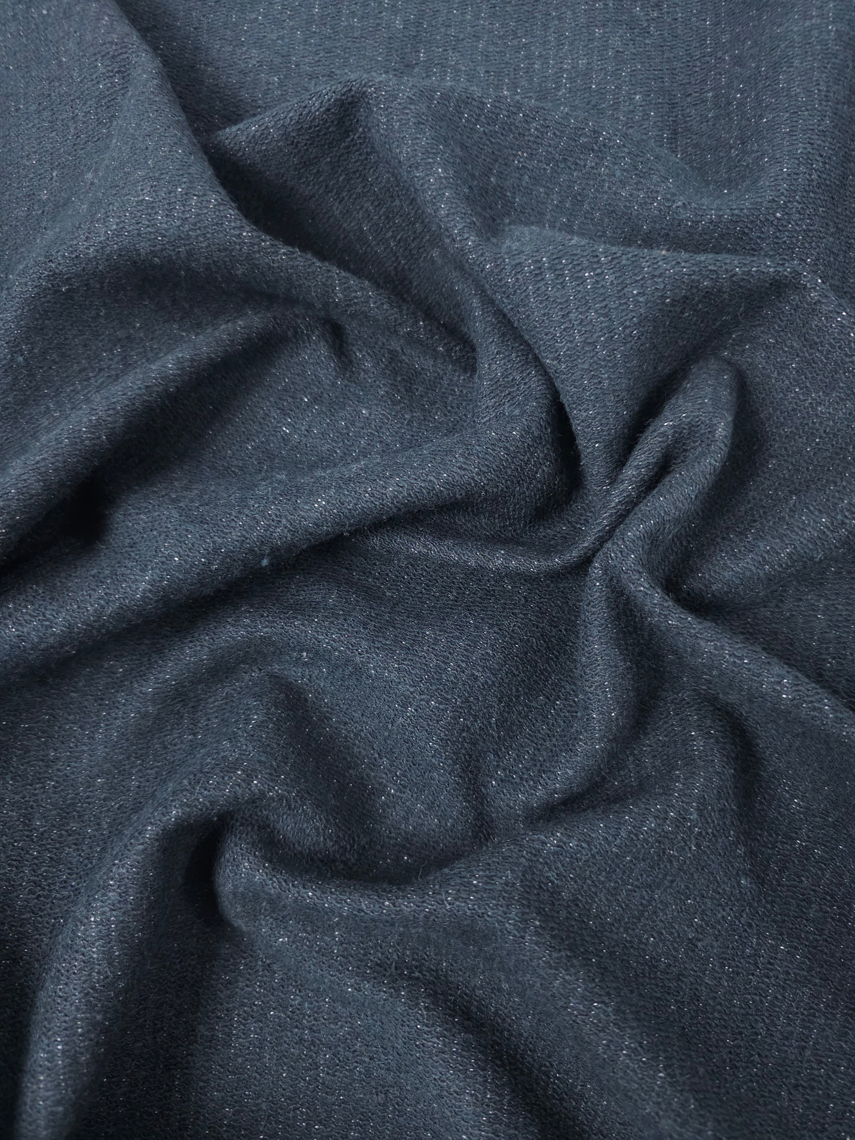 Charcoal Black Pinstripe Loopback Terry
