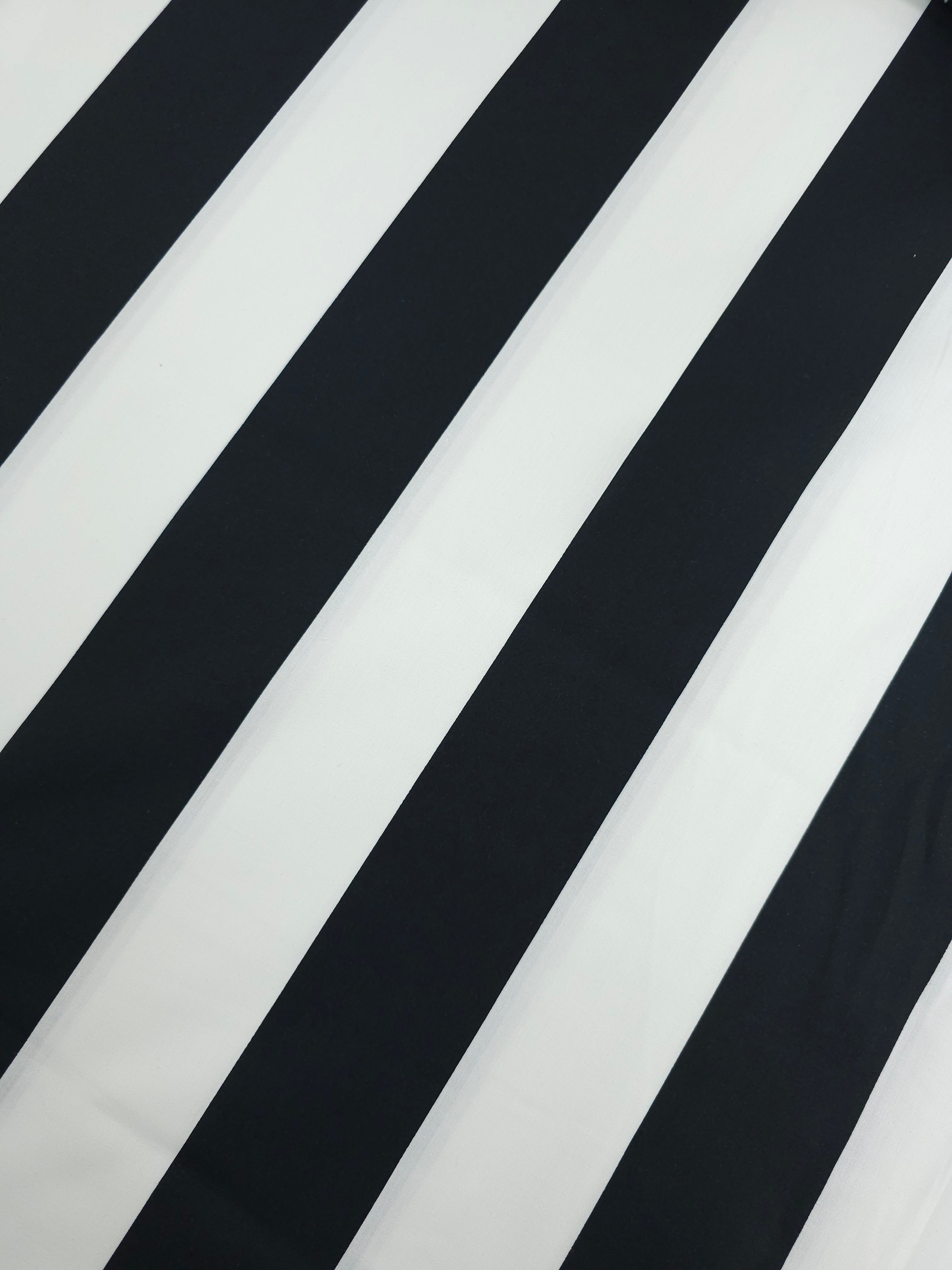 Black/White Wide Stripe 100% Cotton 122" *EXTRA WIDE*