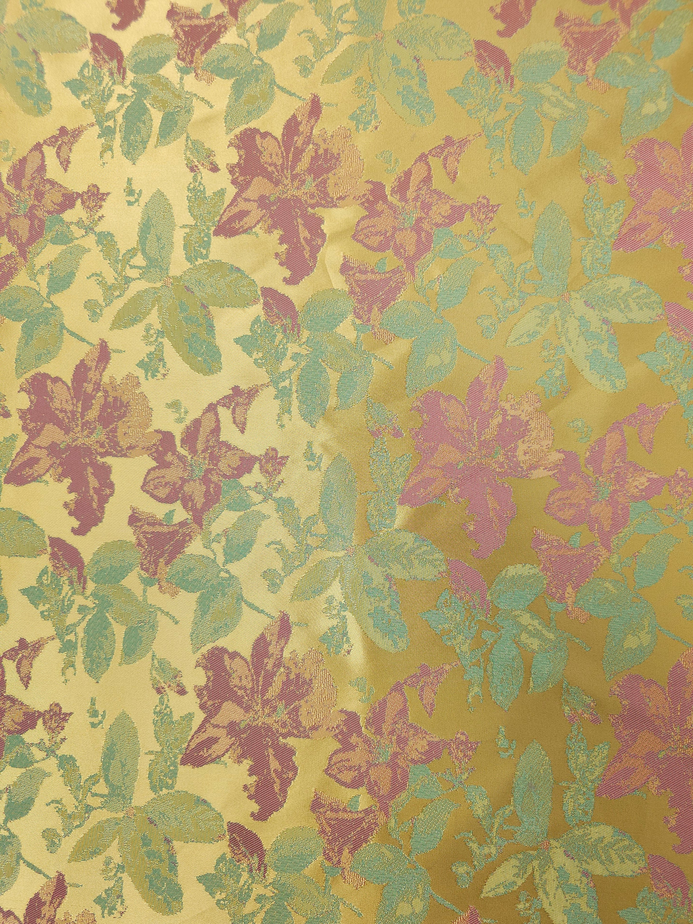 Gold Petal Floral Viscose Jacquard Mix