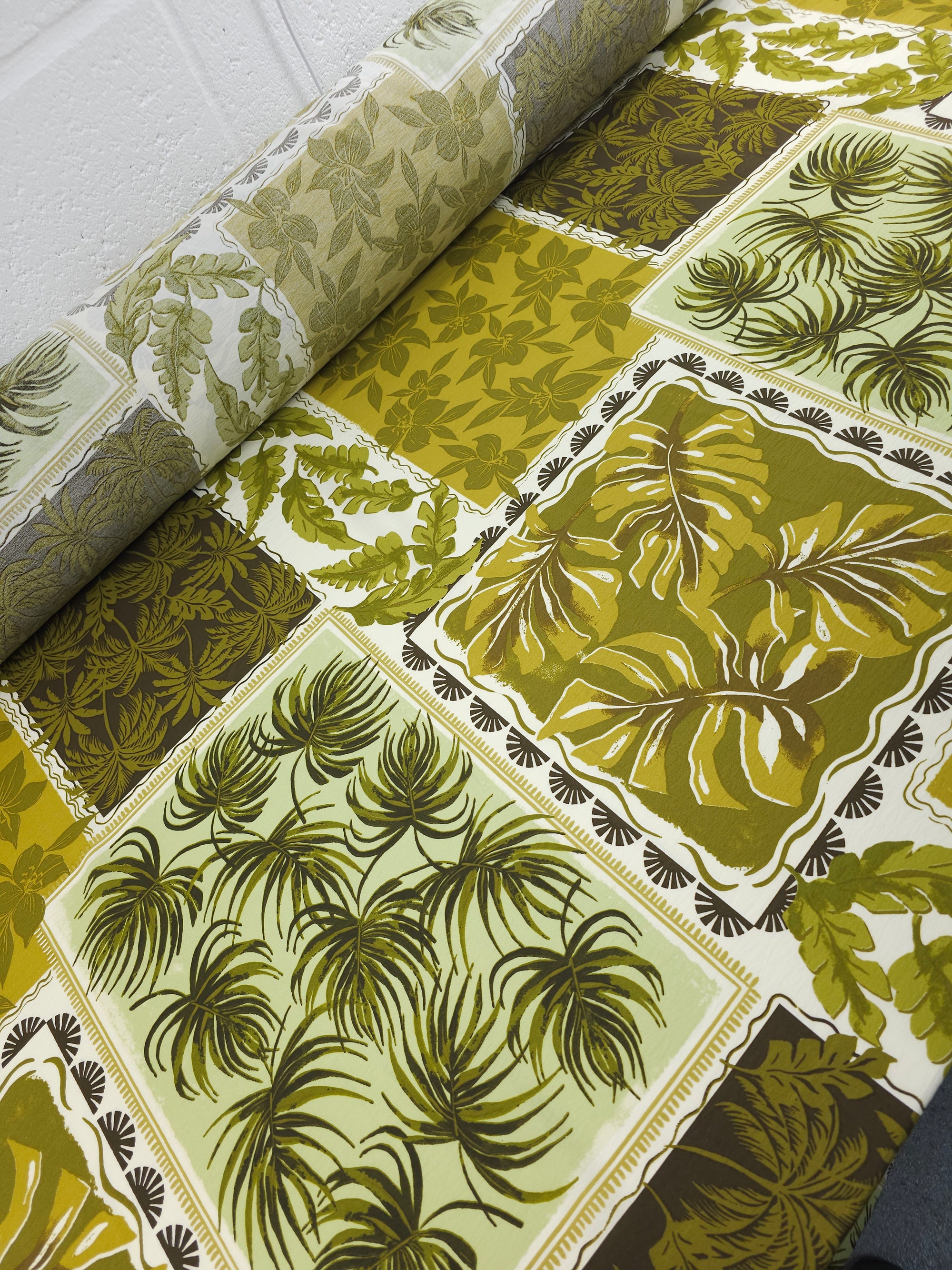 Khaki Palm Leaf Frames Modal Viscose