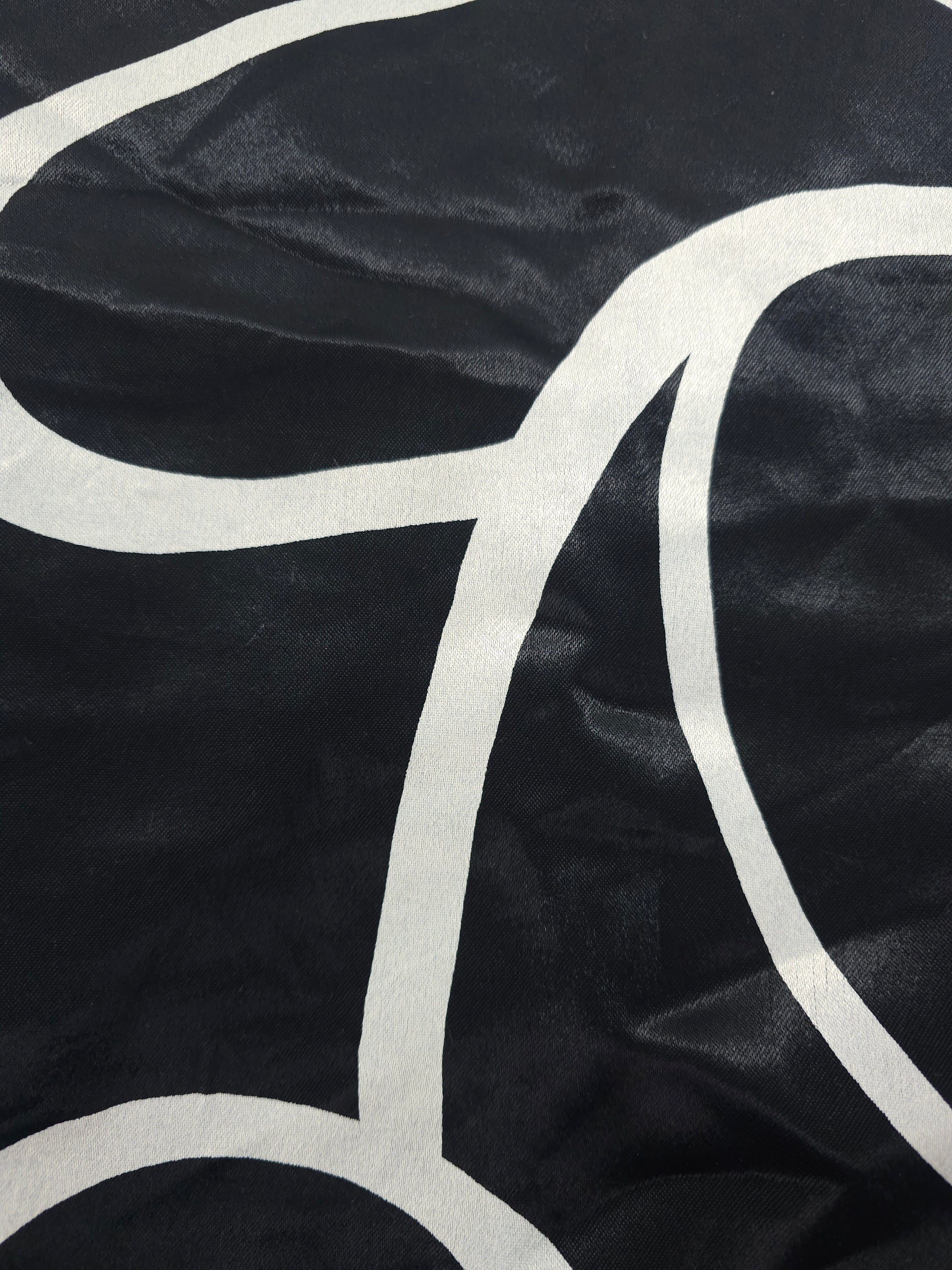 Black swirly Viscose sateen- 2m piece