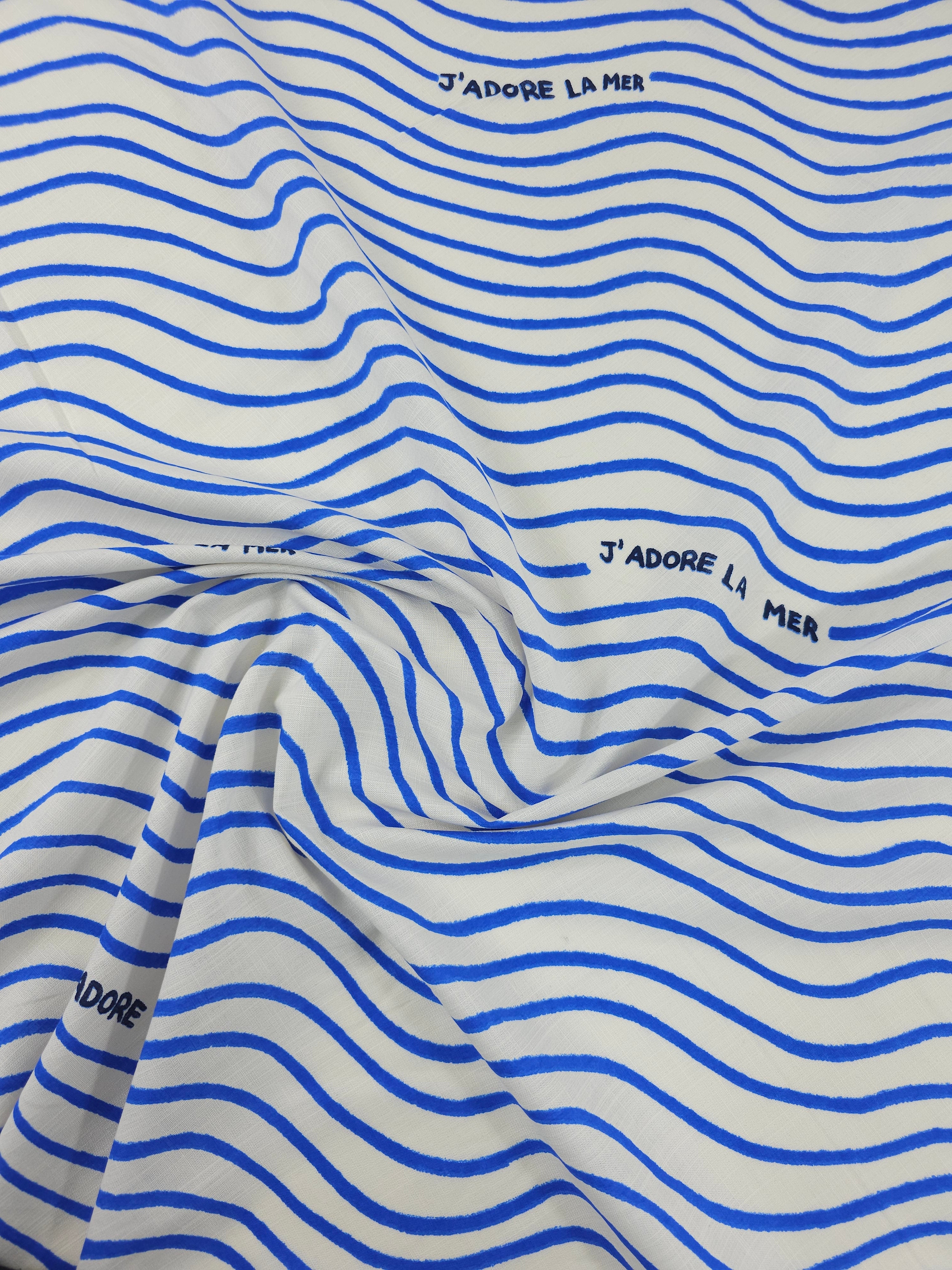 J'adore La Mer Blue Wave Viscose Linen