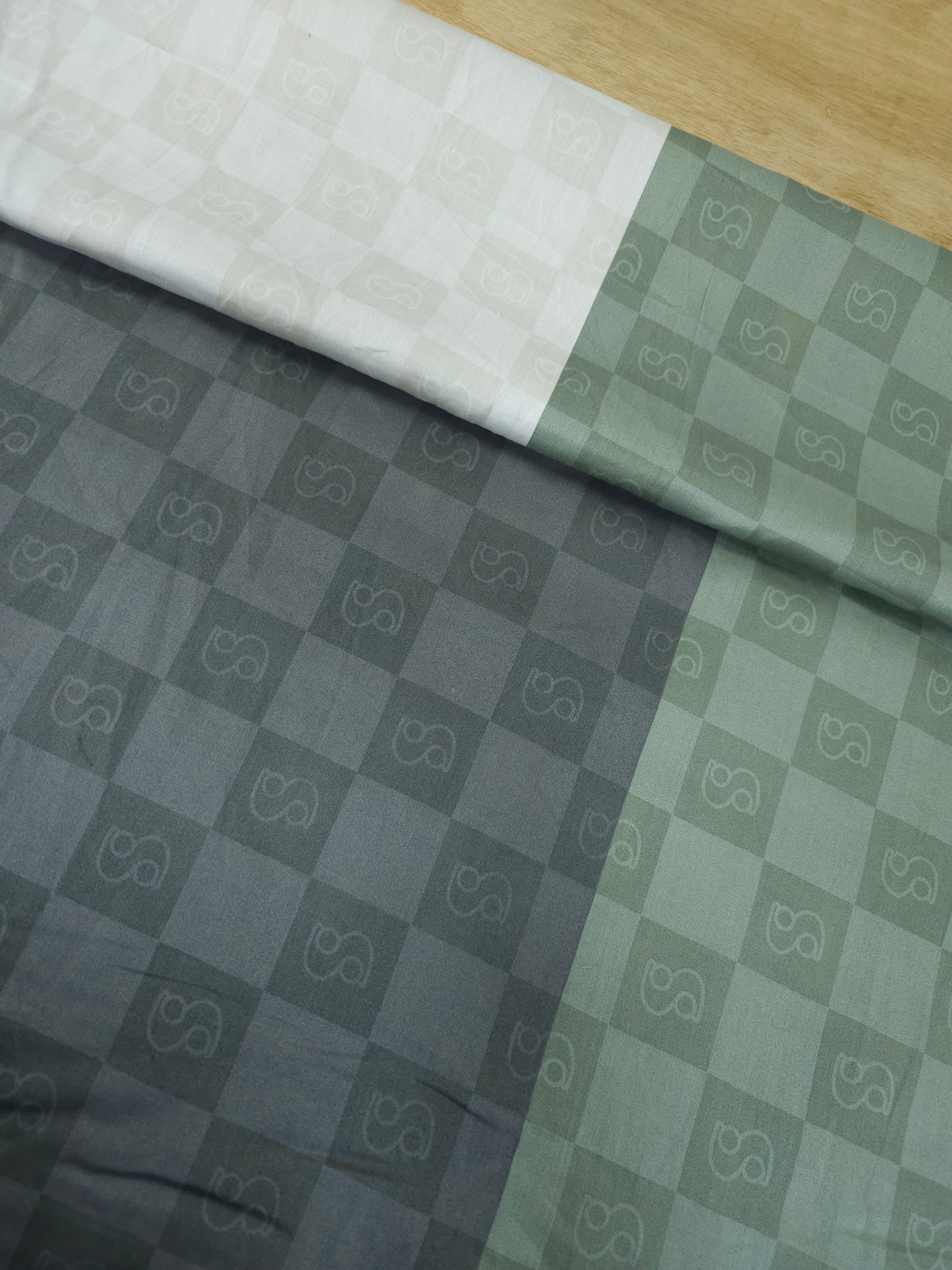 Triple Stripe Check Cotton Sateen 66" *EXTRA WIDE*