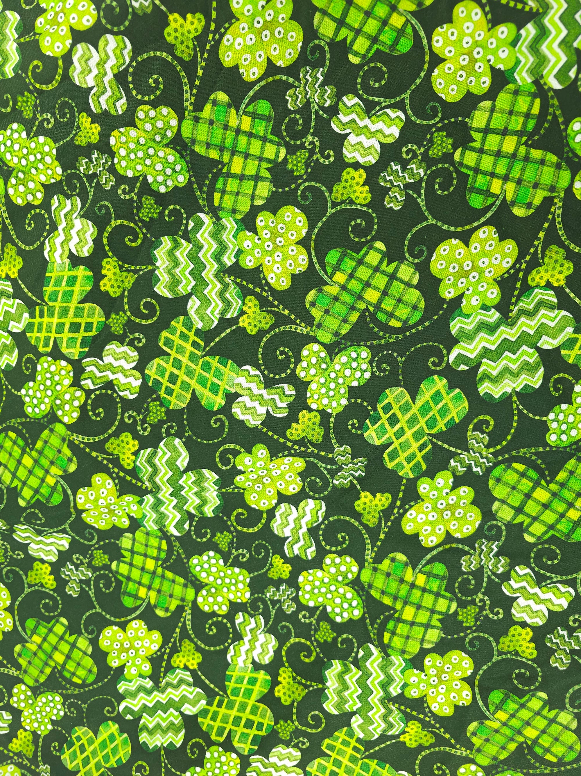 Green shamrock Cotton- 1.3m piece
